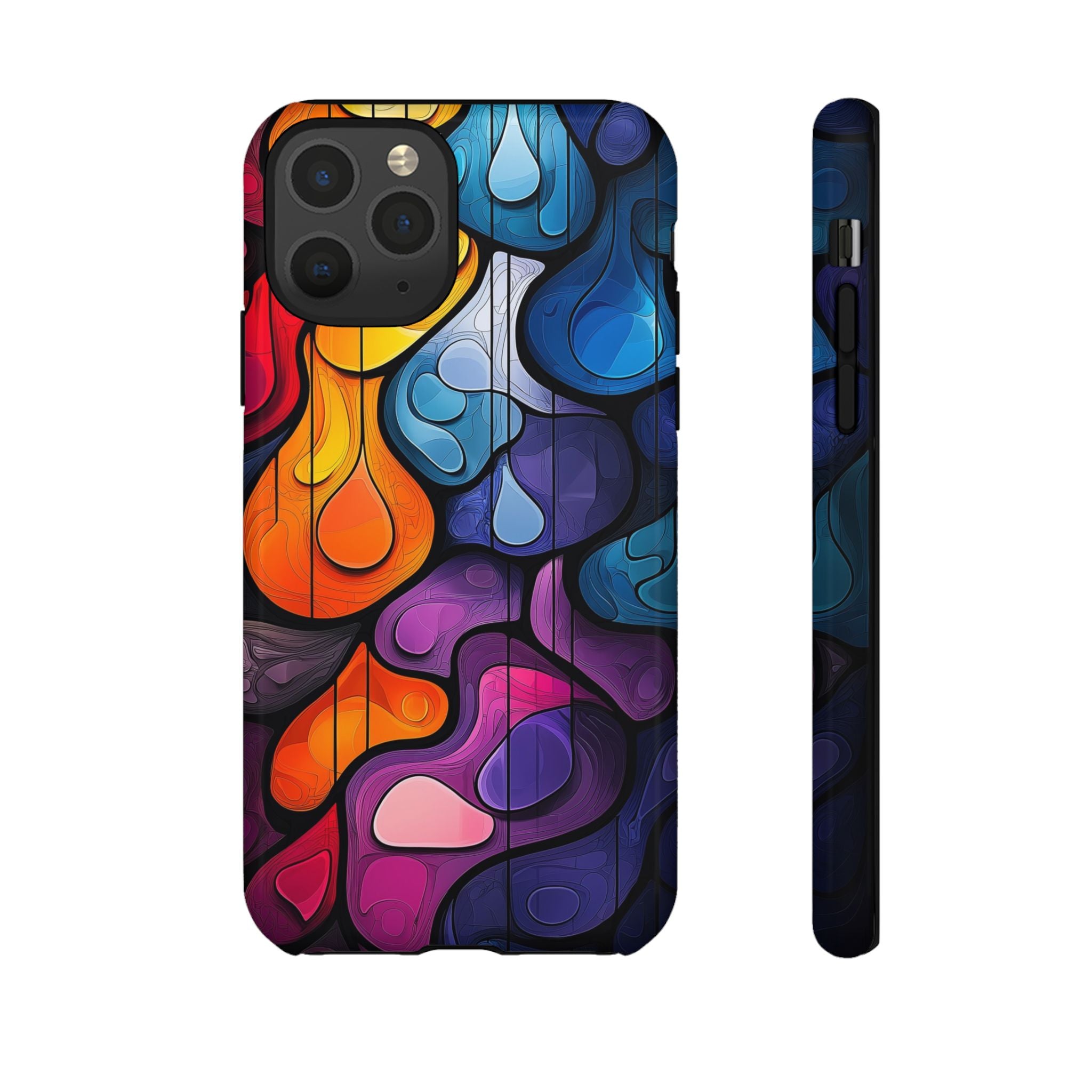 Abstract Colourful Drop iPhone Case — Vibrant Stained-Glass