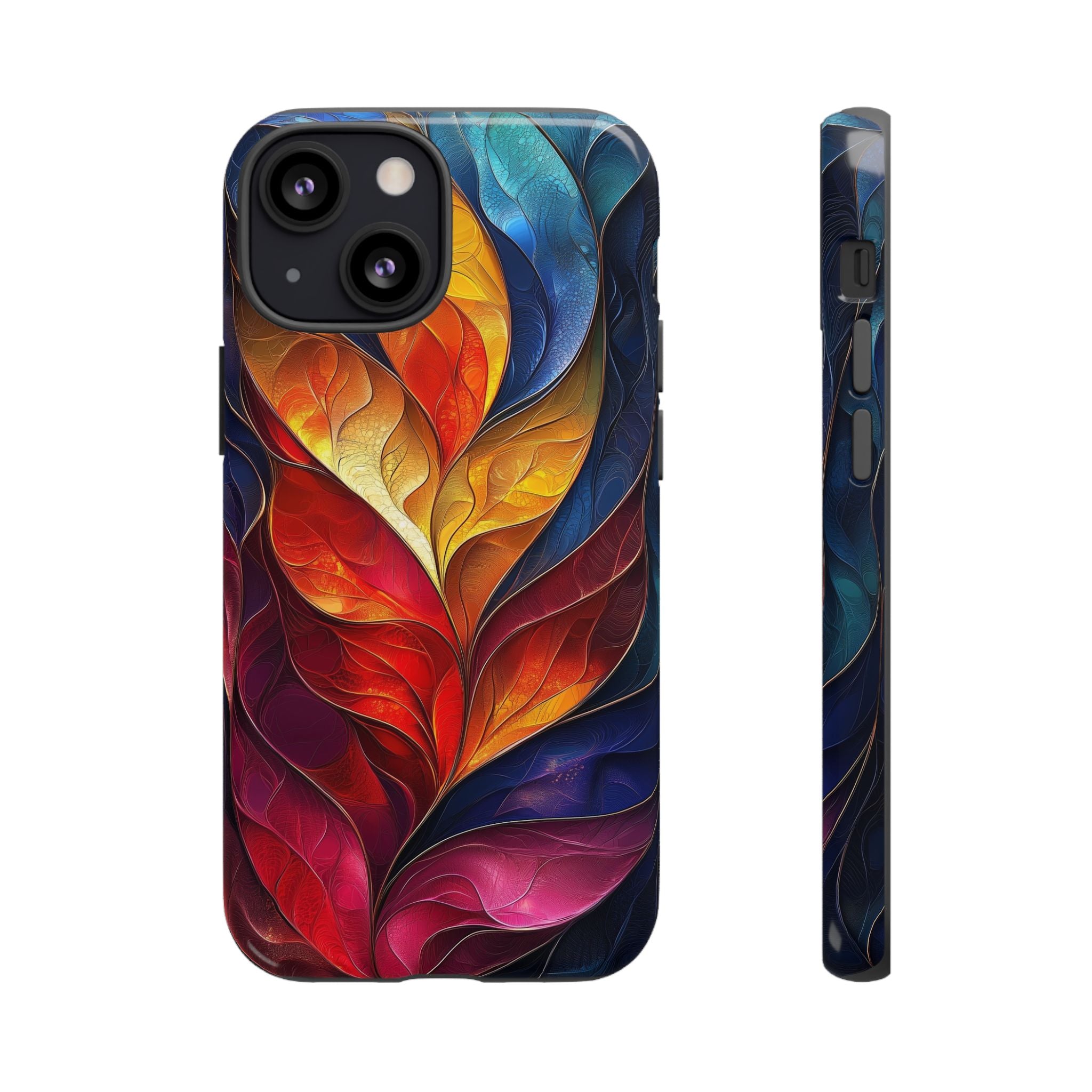 Abstract Colourful Leaf iPhone Case