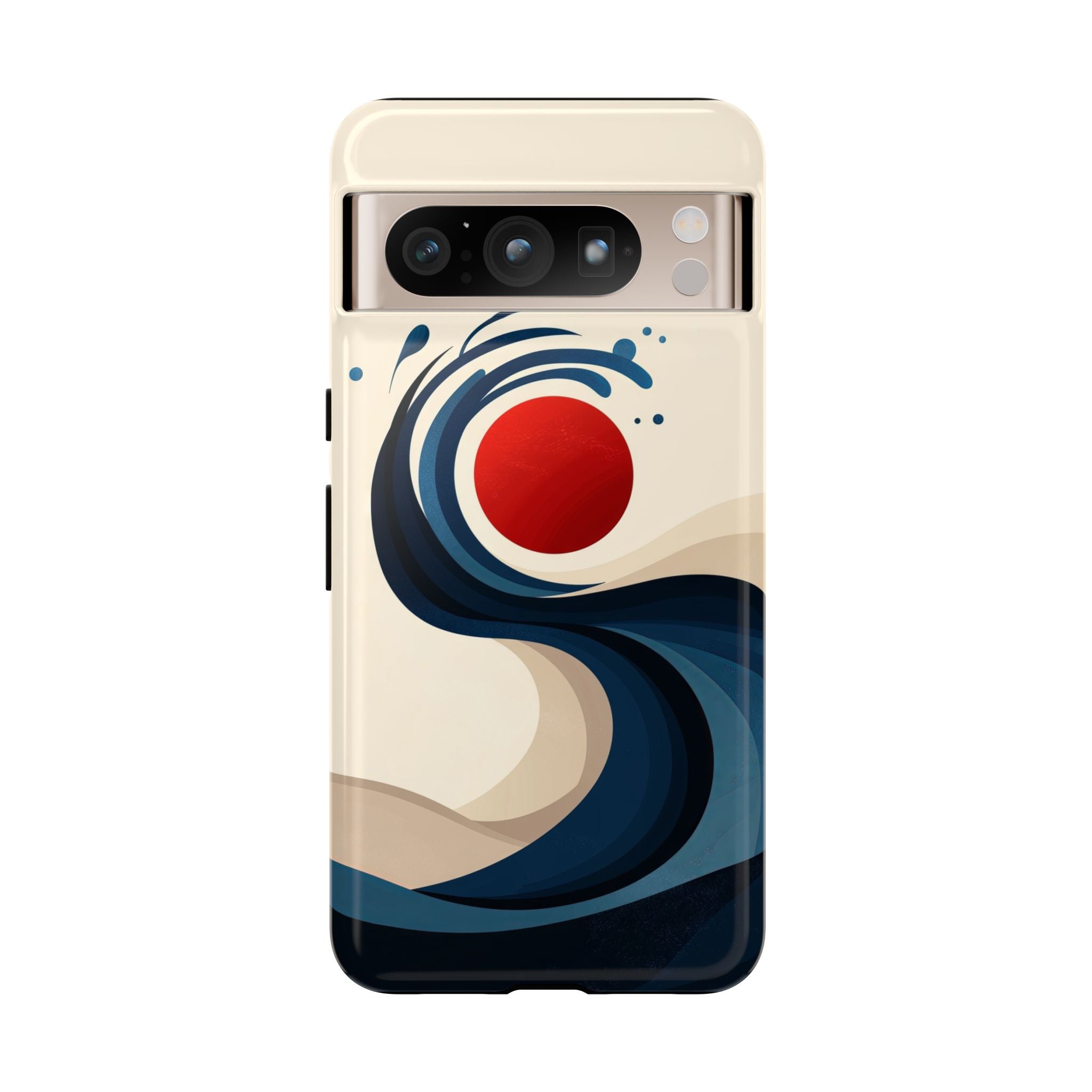 Abstract Wave Google Pixel Case | Red Sun Ocean Art