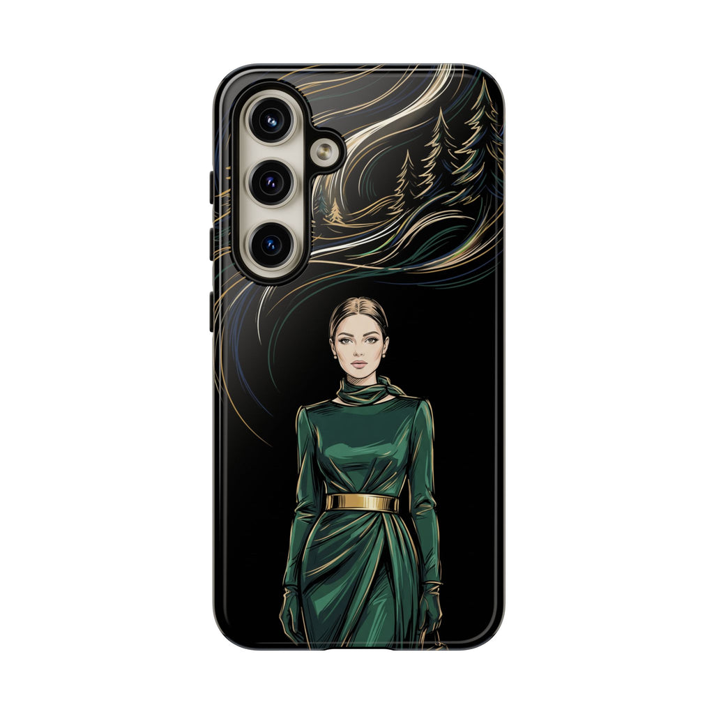 Elegante custodia per telefono Samsung Galaxy con donna della foresta