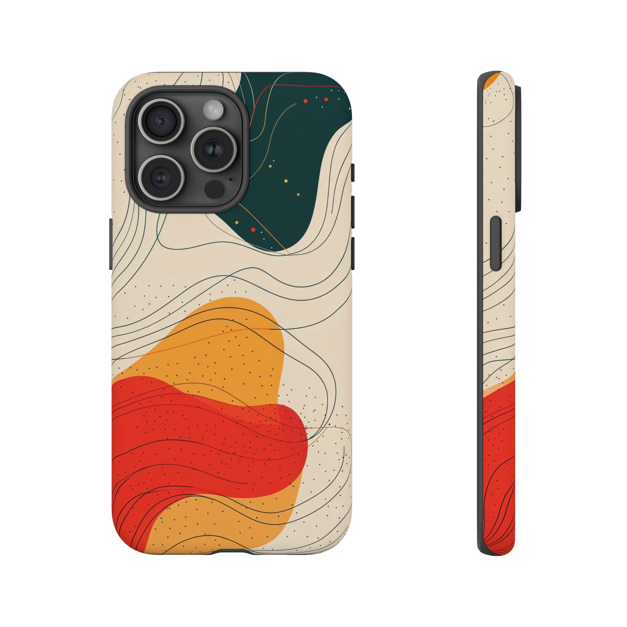 Abstract Retro Waves iPhone Case | Colourful Modern Art