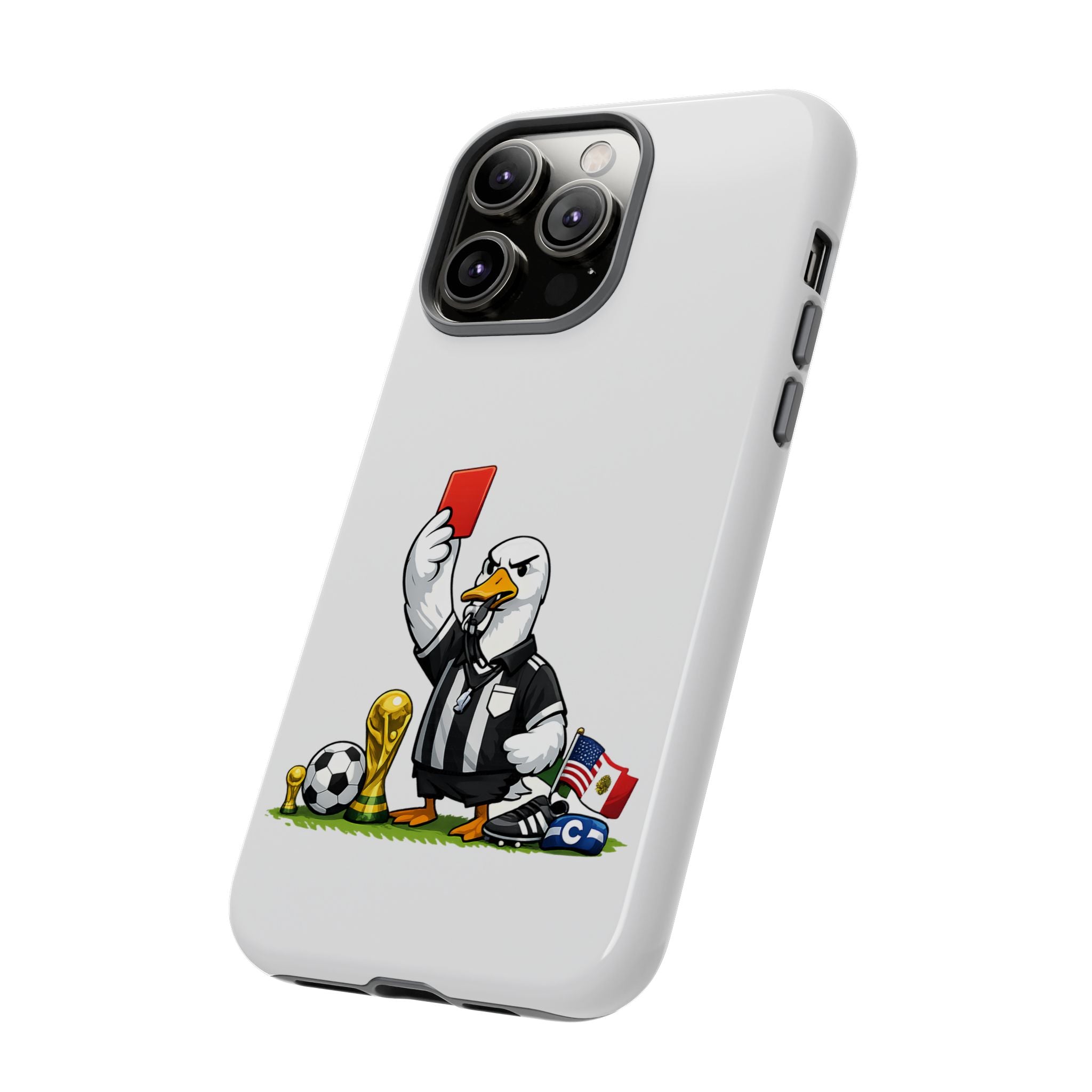 Funny Goose Referee iPhone Case | Soccer Red Card Art Cover