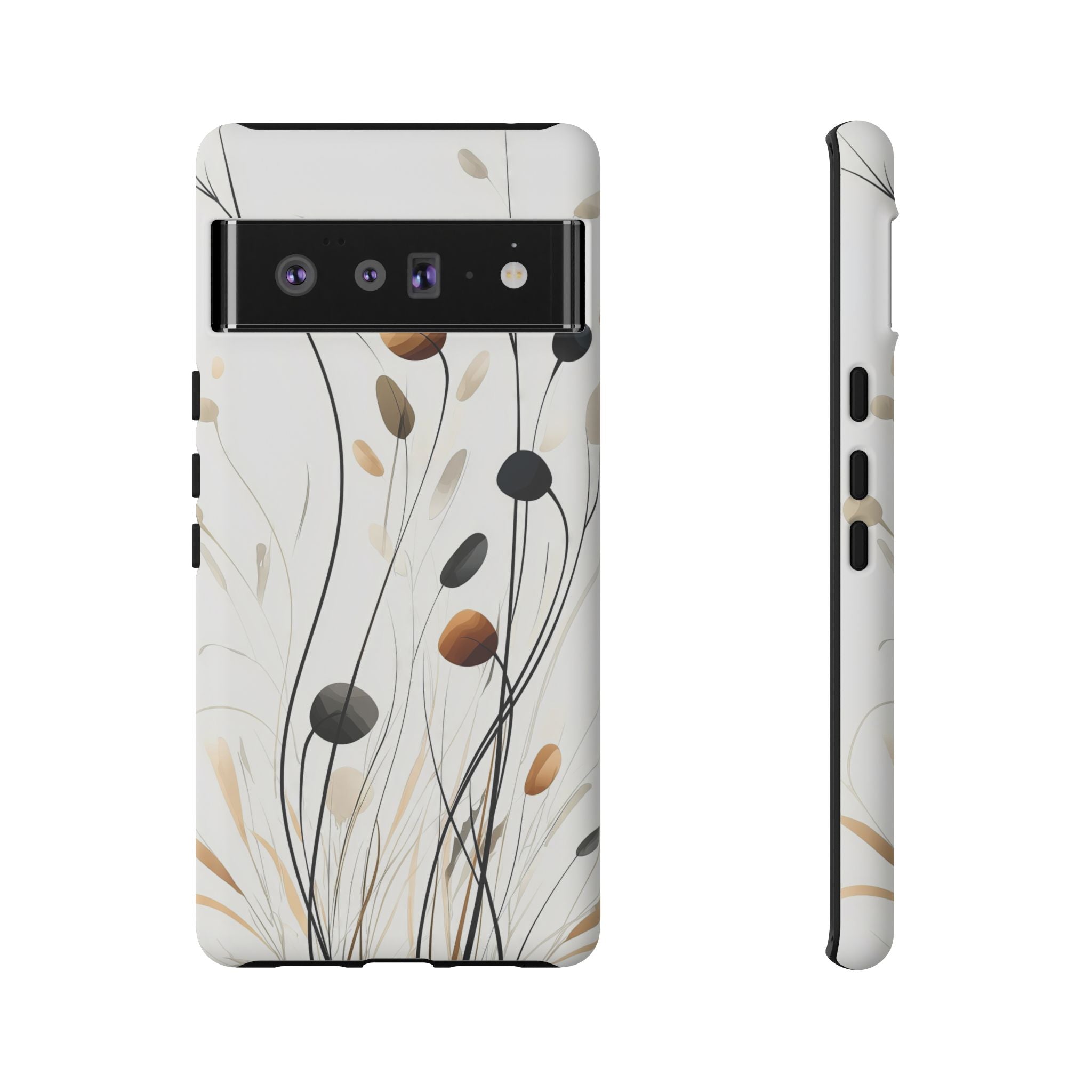 Floral Breeze Tough Google Pixel Case | Minimal Neutral Botanical Design