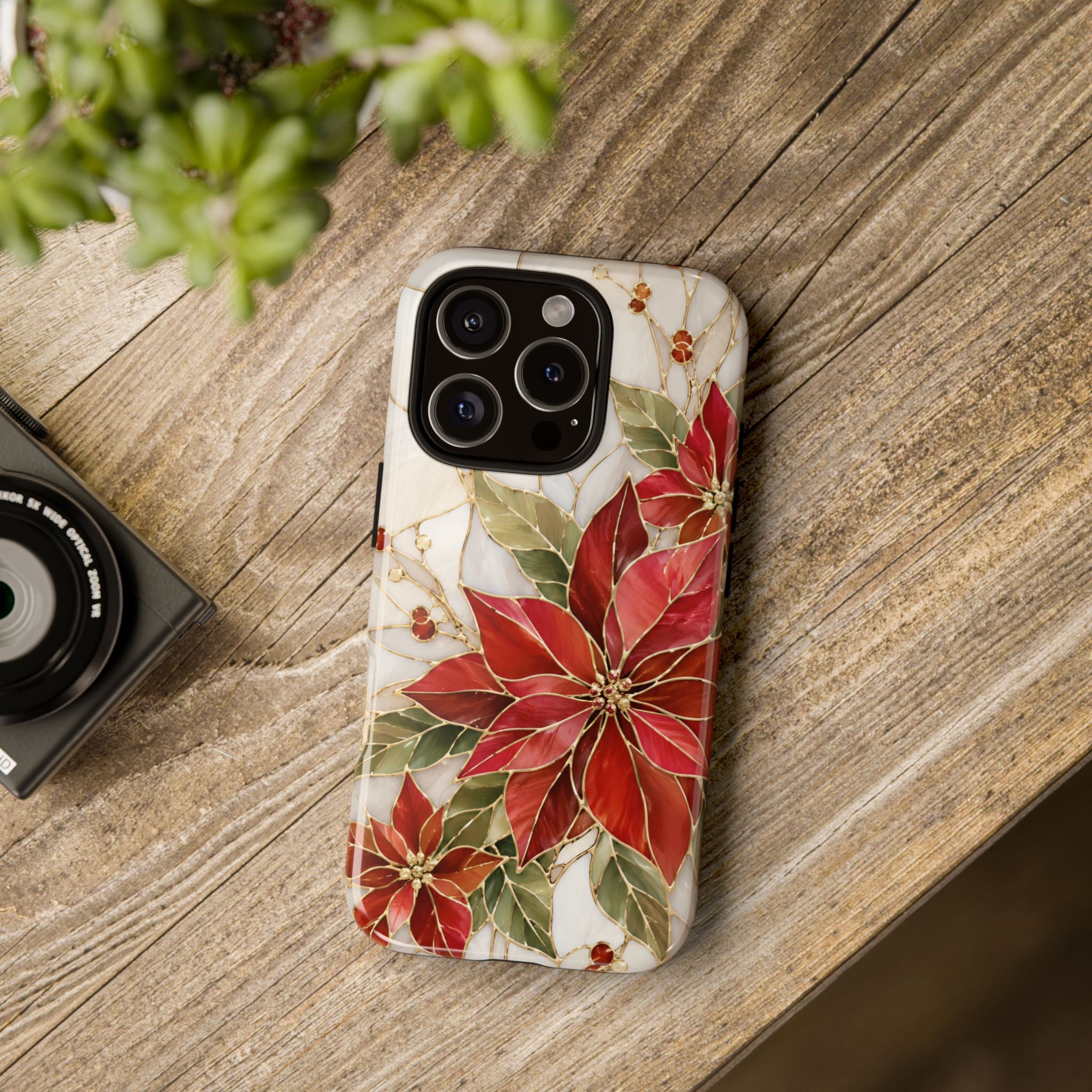 Poinsettia iPhone Case | Christmas Floral Cover