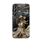 Samsung Galaxy Phone Case | Elegant Black Woman in Flowing Dress by the Sea