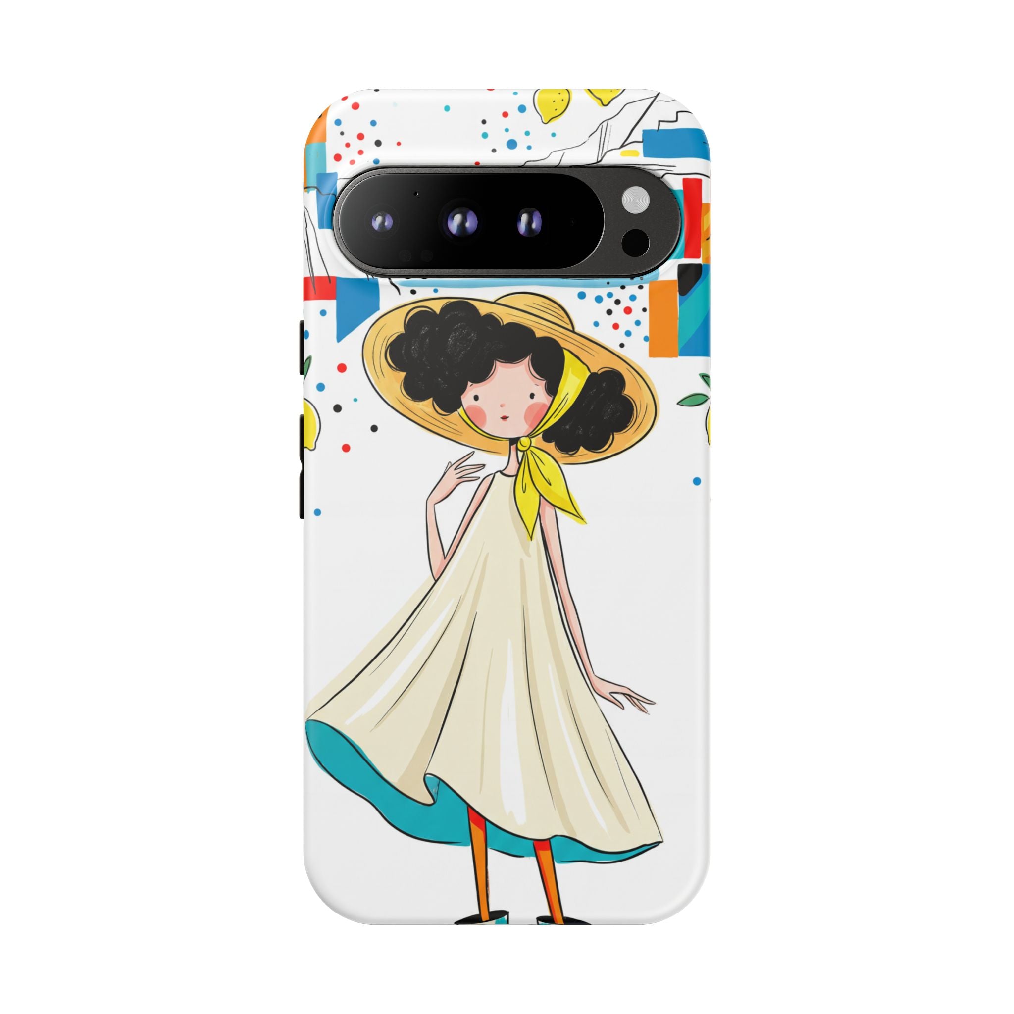 Cute Summer Girl Google Pixel Phone Case | Whimsical Coastal Illustration Protective Case