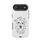 Curious Kitty Phone Case — Cute Cat Illustration with 'Hmm??' Text