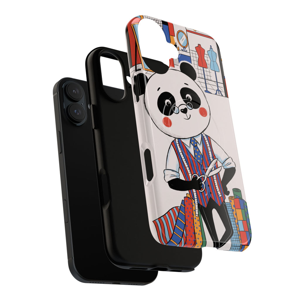 Panda Tailor MagSafe iPhone Case | Cute Seamstress Cartoon
