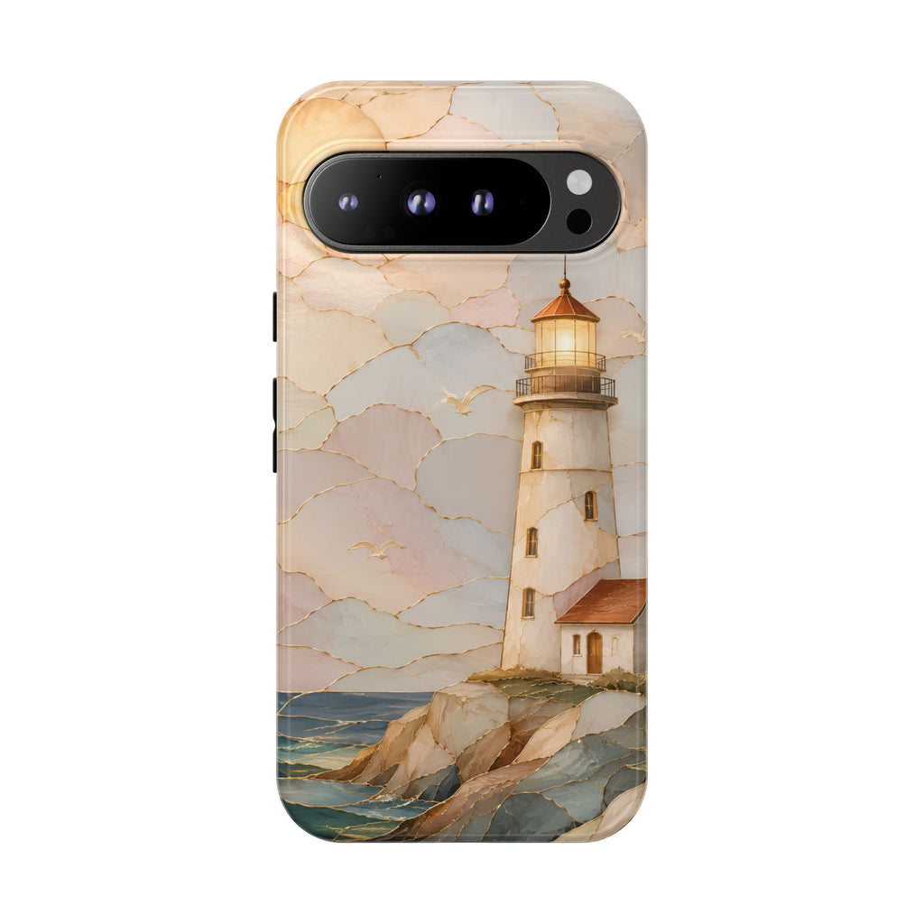 Lighthouse Google Pixel Phone Case | Coastal Stained Glass Phone Case
