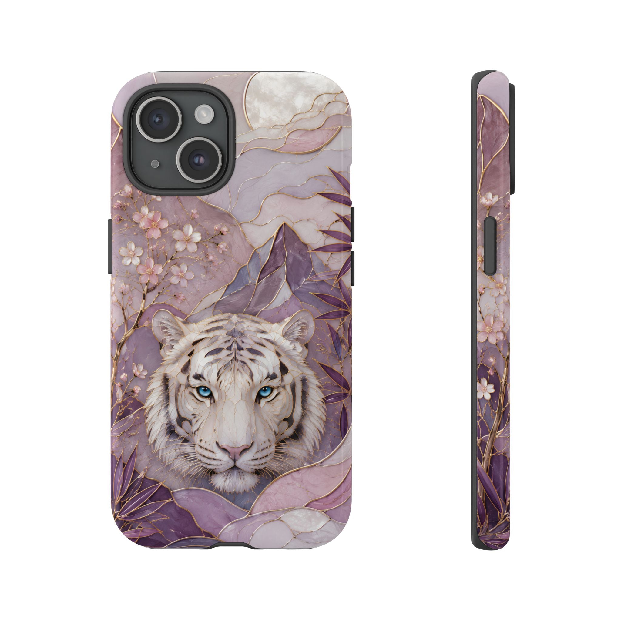 White Tiger iPhone Case | Cherry Blossom Art Cover