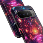 Neon Tunnel Tough Google Pixel Case — Retro Futuristic Galaxy Design