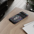 Galaxy Lion Google Pixel Phone Case | Neon Crowned Lion Protective Case