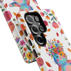 Custodia protettiva Samsung Galaxy per telefono con gatto floreale colorato su reformer Pilates