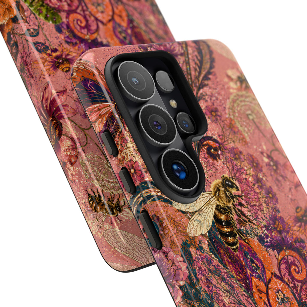 Vintage Floral Tough Samsung Galaxy Phone Case | Boho Paisley Bee Cover