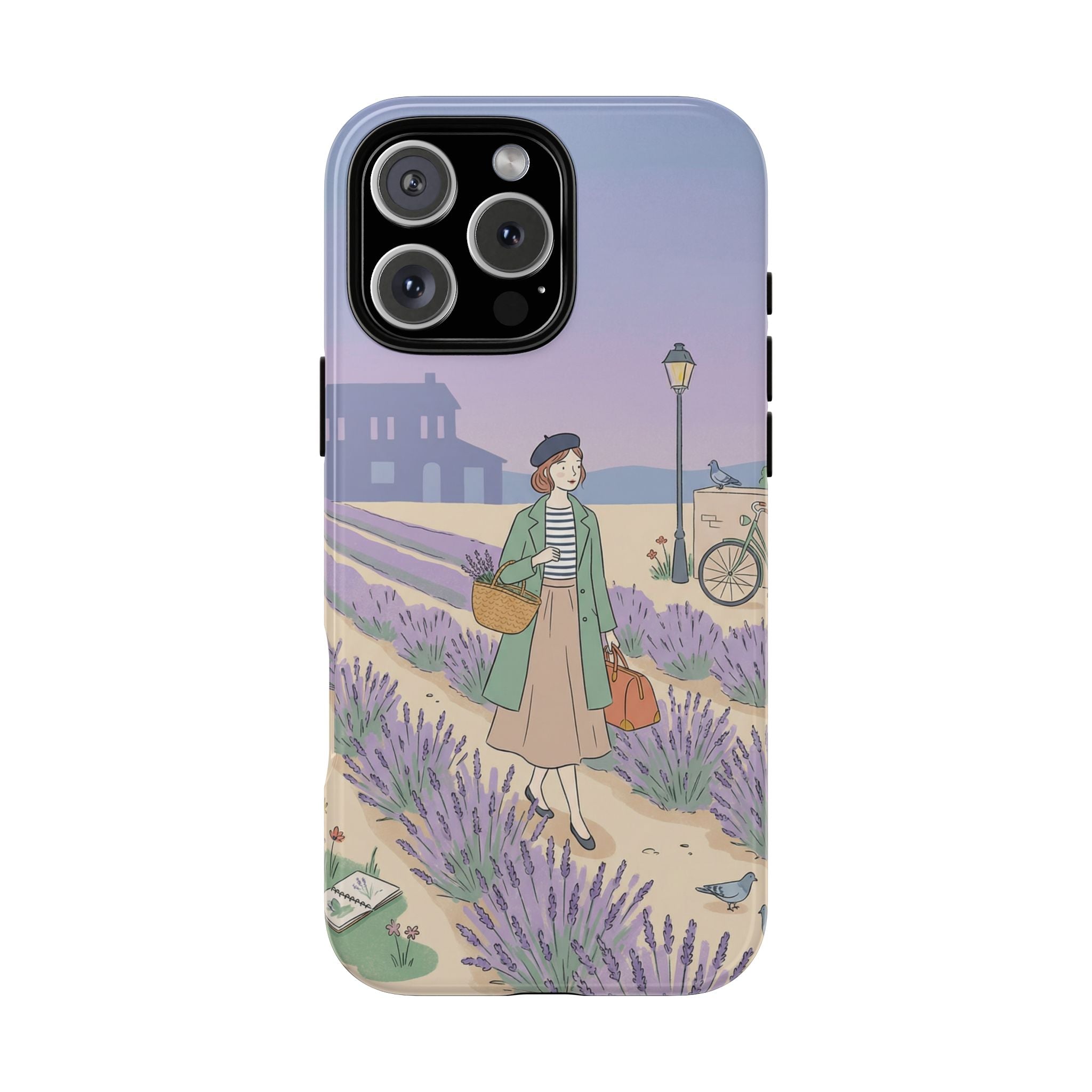 Lavender Field iPhone Case | Vintage Travel Illustration Protective Case
