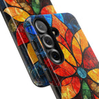 Stained Glass Flower Samsung Galaxy Case — Colourful Mosaic Protective Cover