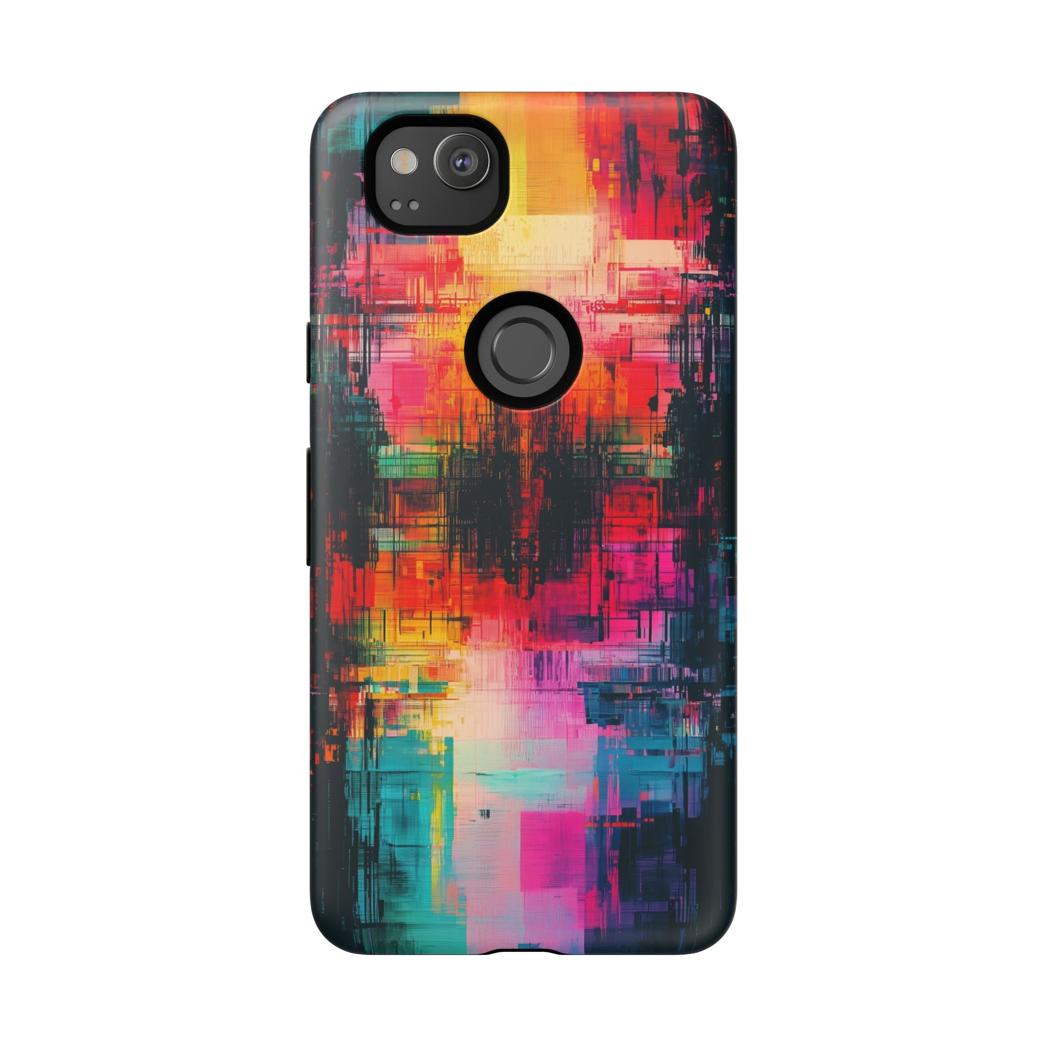Abstract Neon Glitch Art Tough Google Pixel Case