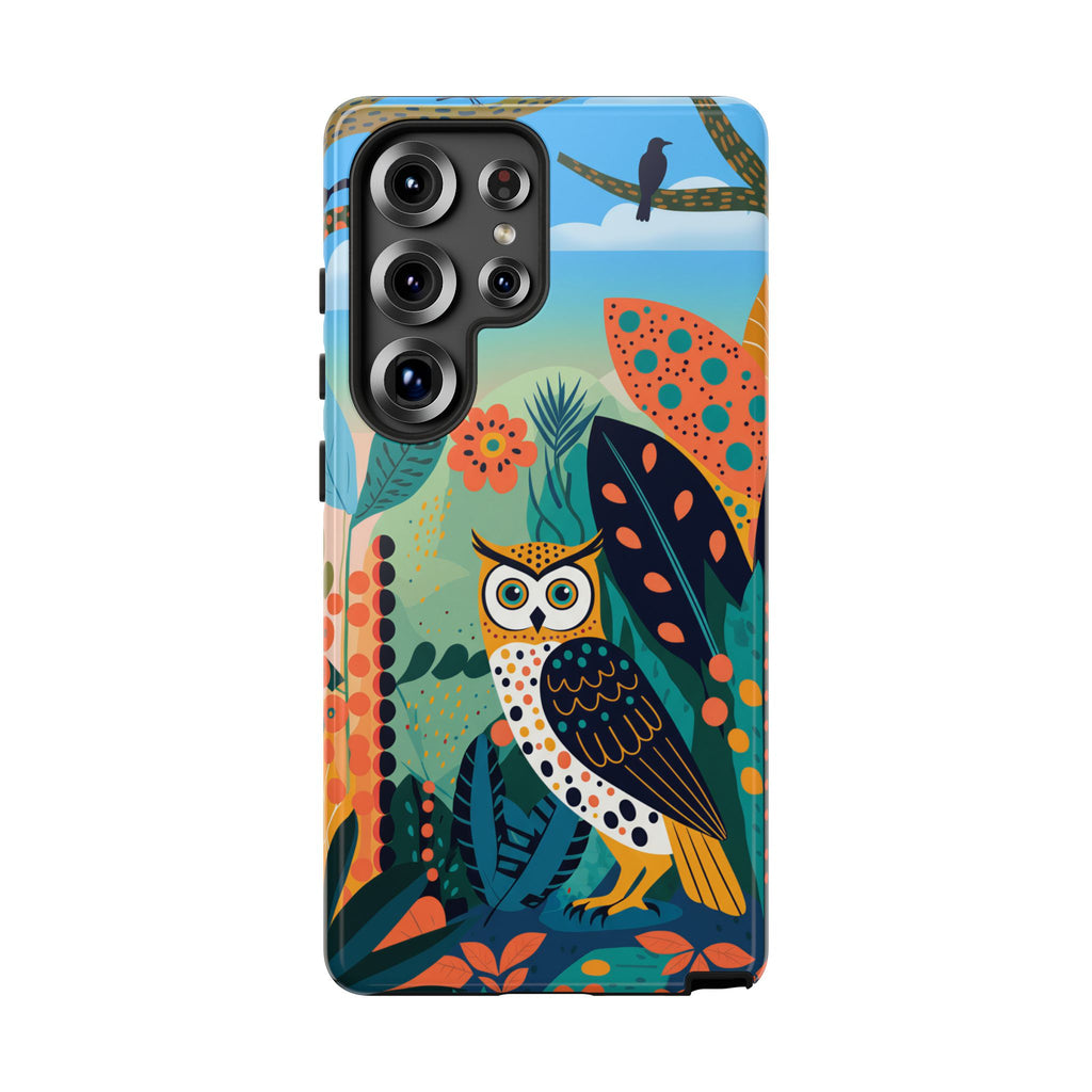 Botanical Forest Colourful Owl Samsung Galaxy Phone Case