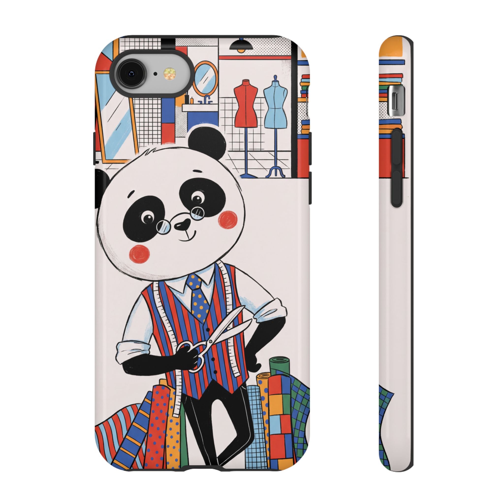 Panda Tailor iPhone Case | Cute Seamstress Cartoon