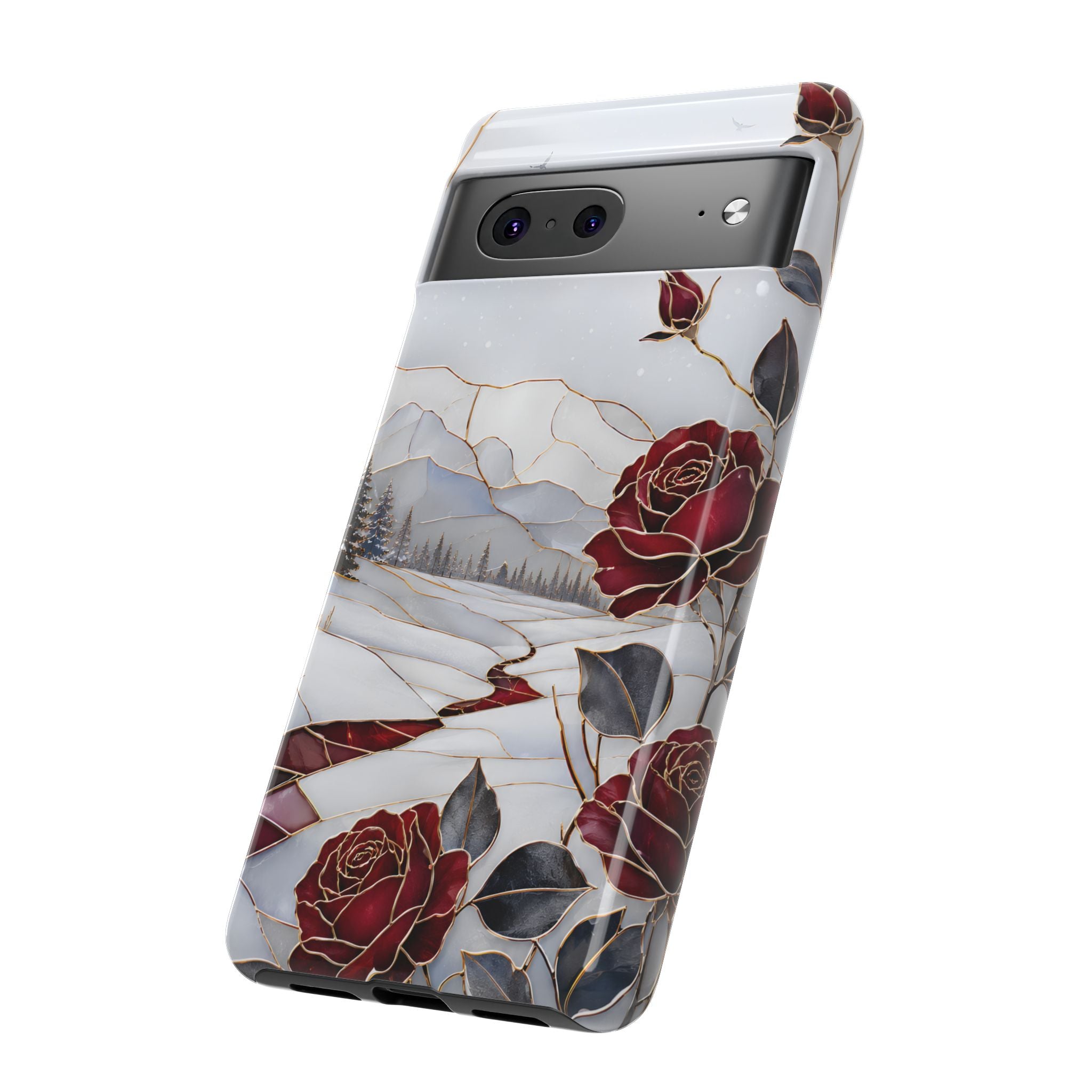 Winter Rose Google Pixel Phone Case | Red Floral Phone Case