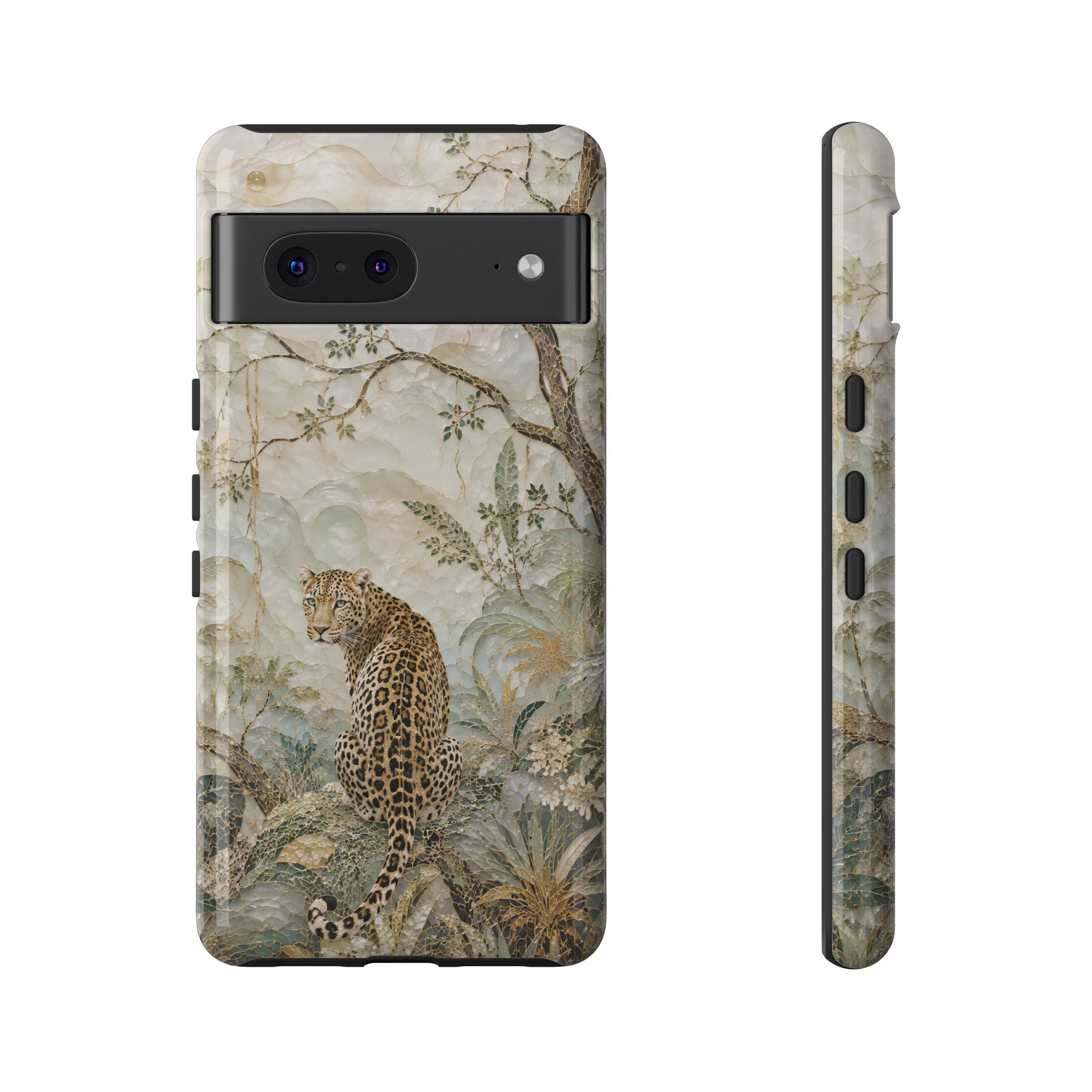 Leopard Floral Google Pixel Phone Case | Vintage Botanical Phone Case