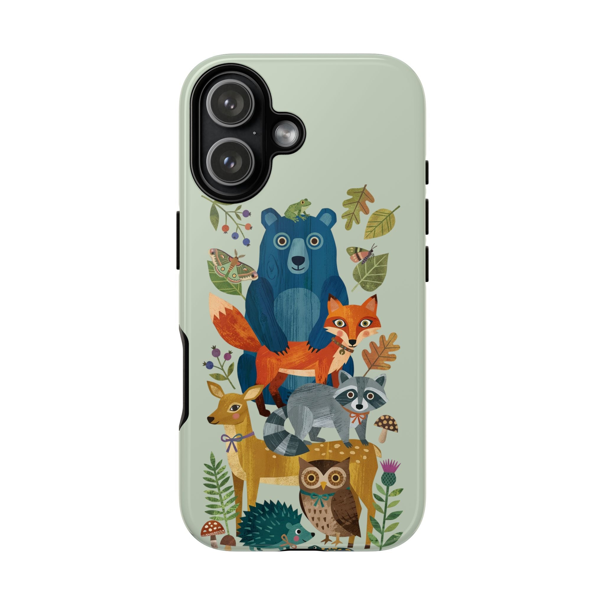 Woodland Stack iPhone Case | Cute Bear, Fox & Owl Protective Cover