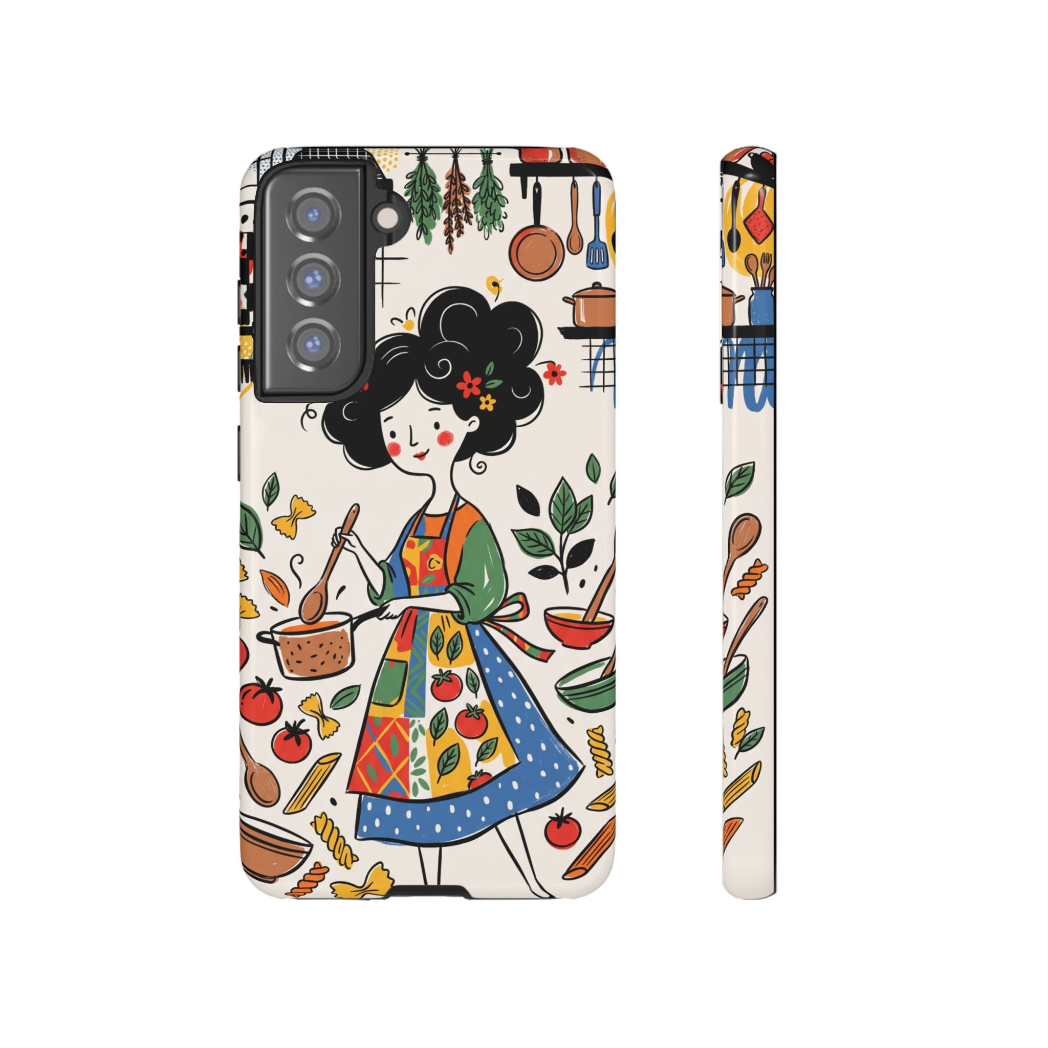 Whimsical Chef Kitchen Illustration Samsung Galaxy Phone Case