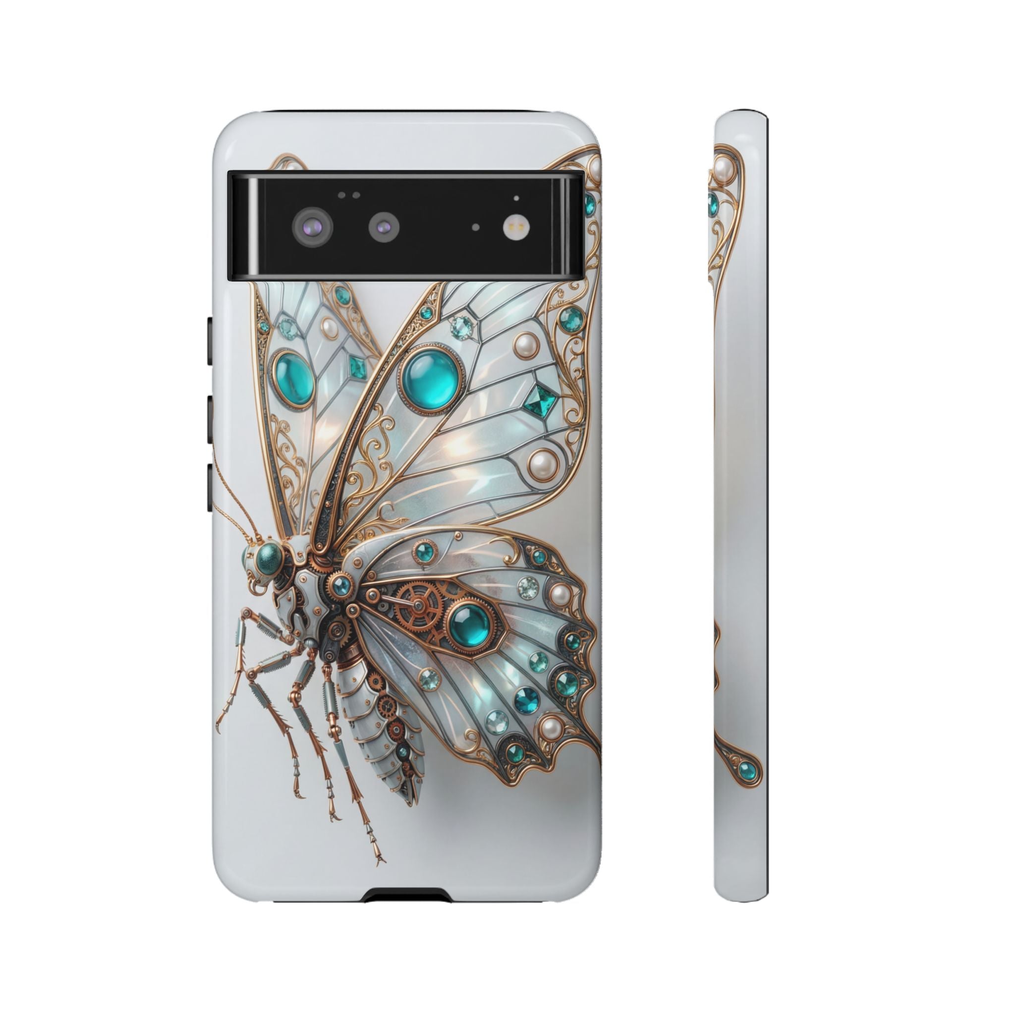 Butterfly Gem Phone Case — Steampunk Teal Jewel Google Galaxy Case