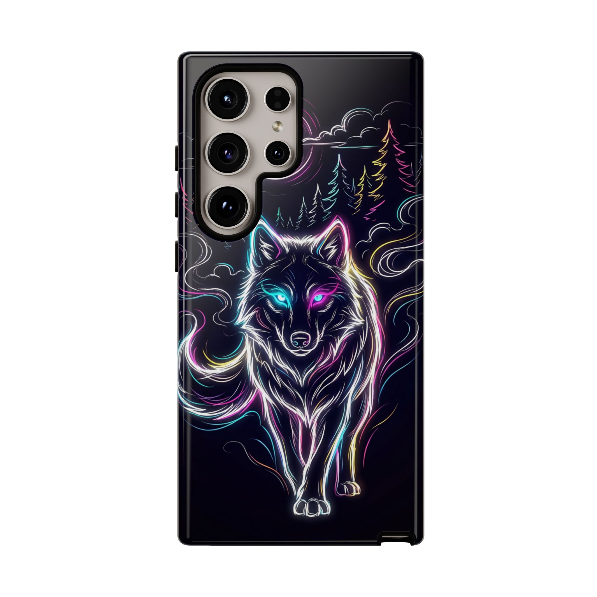 Neon Wolf Samsung Galaxy Phone Case | Mystic Glow Protective Tough Case