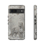 Snow Leopard Google Pixel Phone Case | Winter Moon Forest Protective Phone Cover