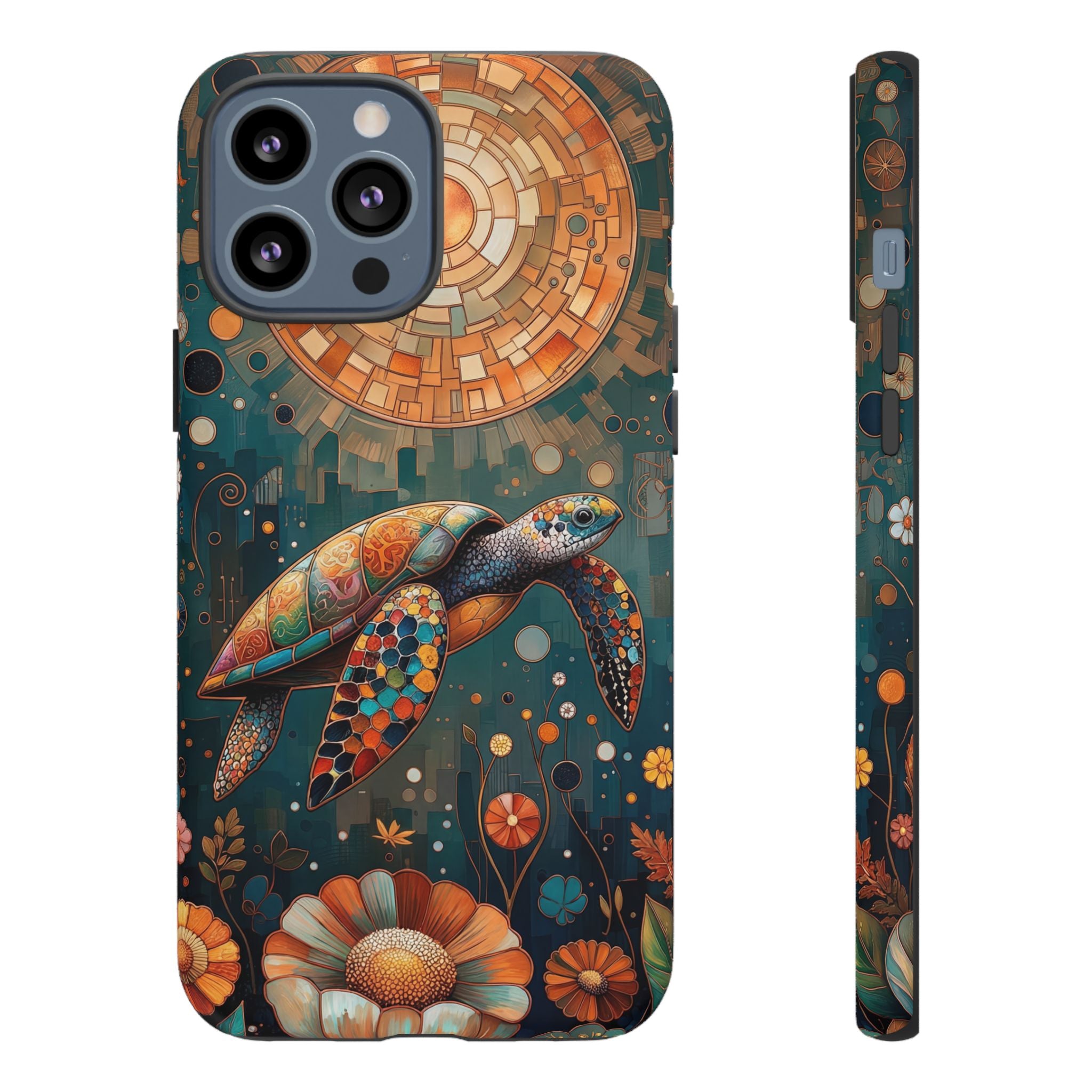 Sea Turtle Mosaic iPhone Case | Artistic Ocean Nature Protective Cover