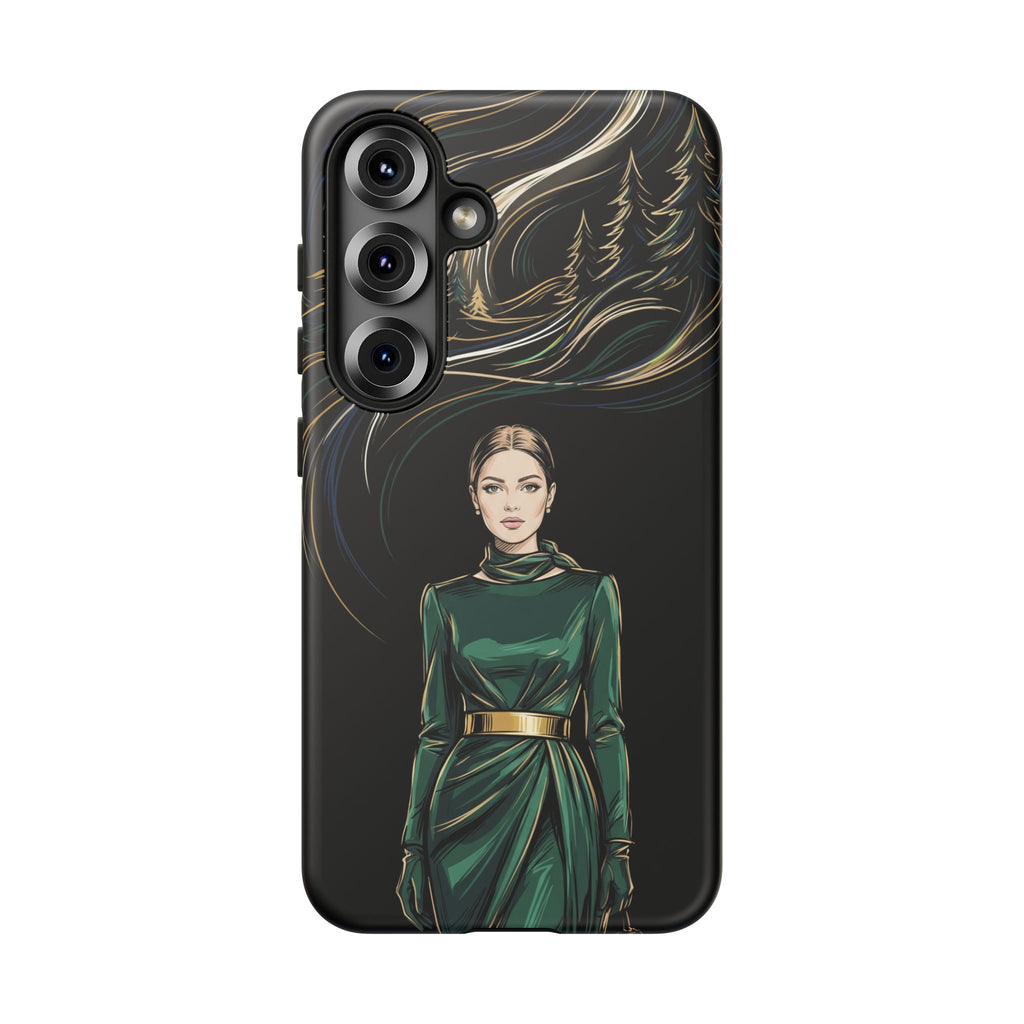 Elegante custodia per telefono Samsung Galaxy con donna della foresta