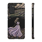 Cover per telefono Samsung Galaxy Lavander Breeze | Elegante protezione floreale con donna danzante
