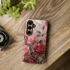 Vintage Rose Samsung Galaxy Phone Case | Floral Bouquet Art Cover