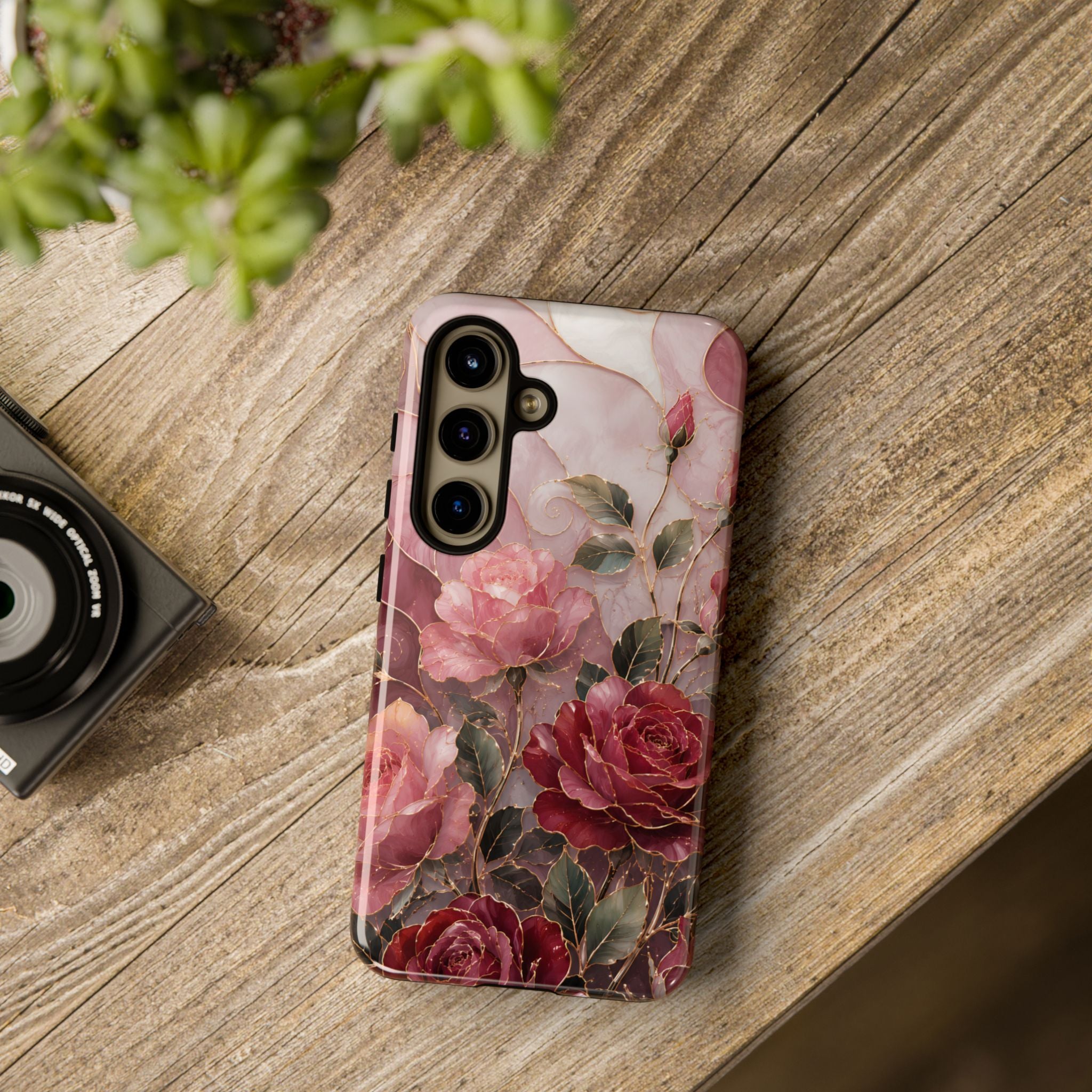 Vintage Rose Samsung Galaxy Phone Case | Floral Bouquet Art Cover