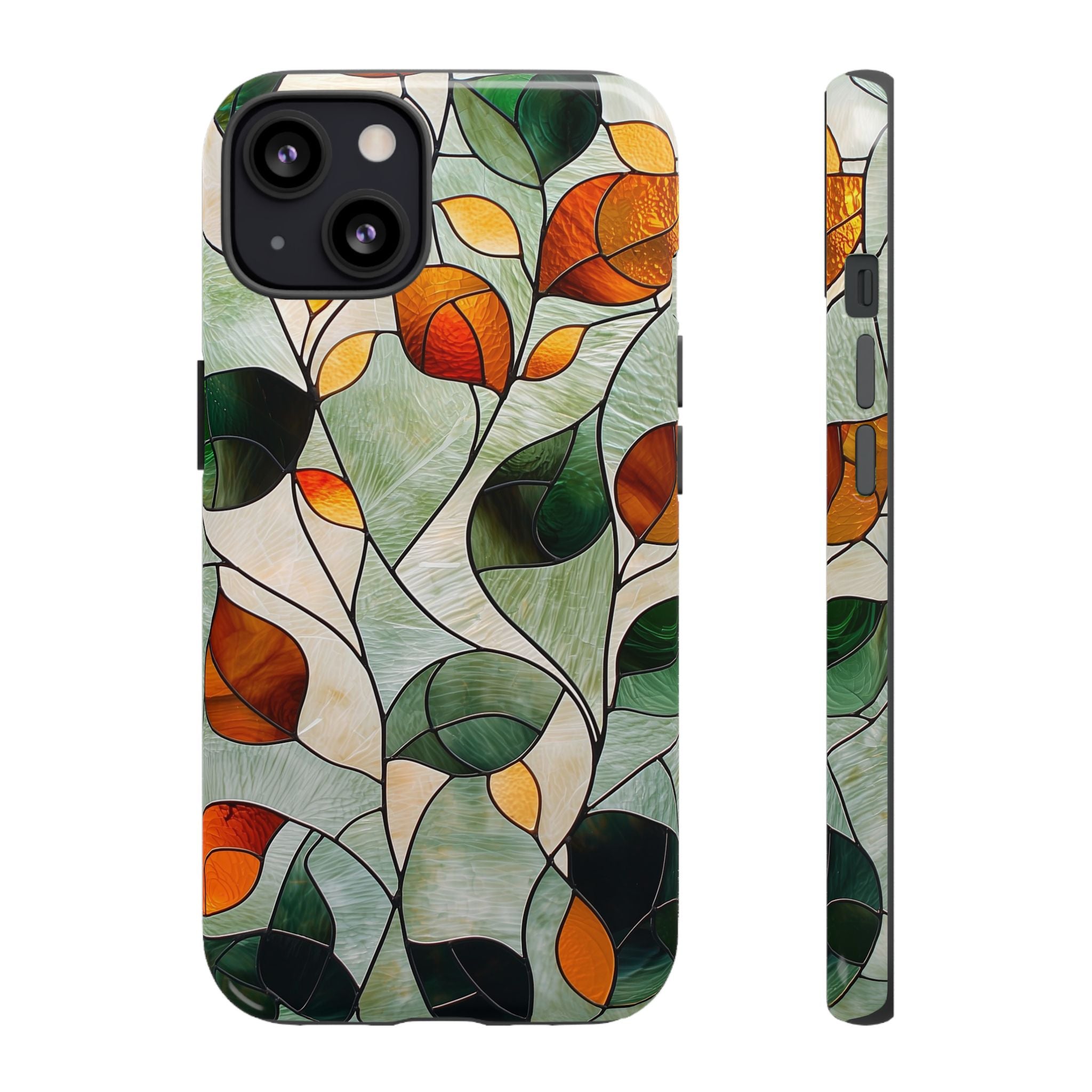 Autumn Stained Glass Leaf iPhone Case