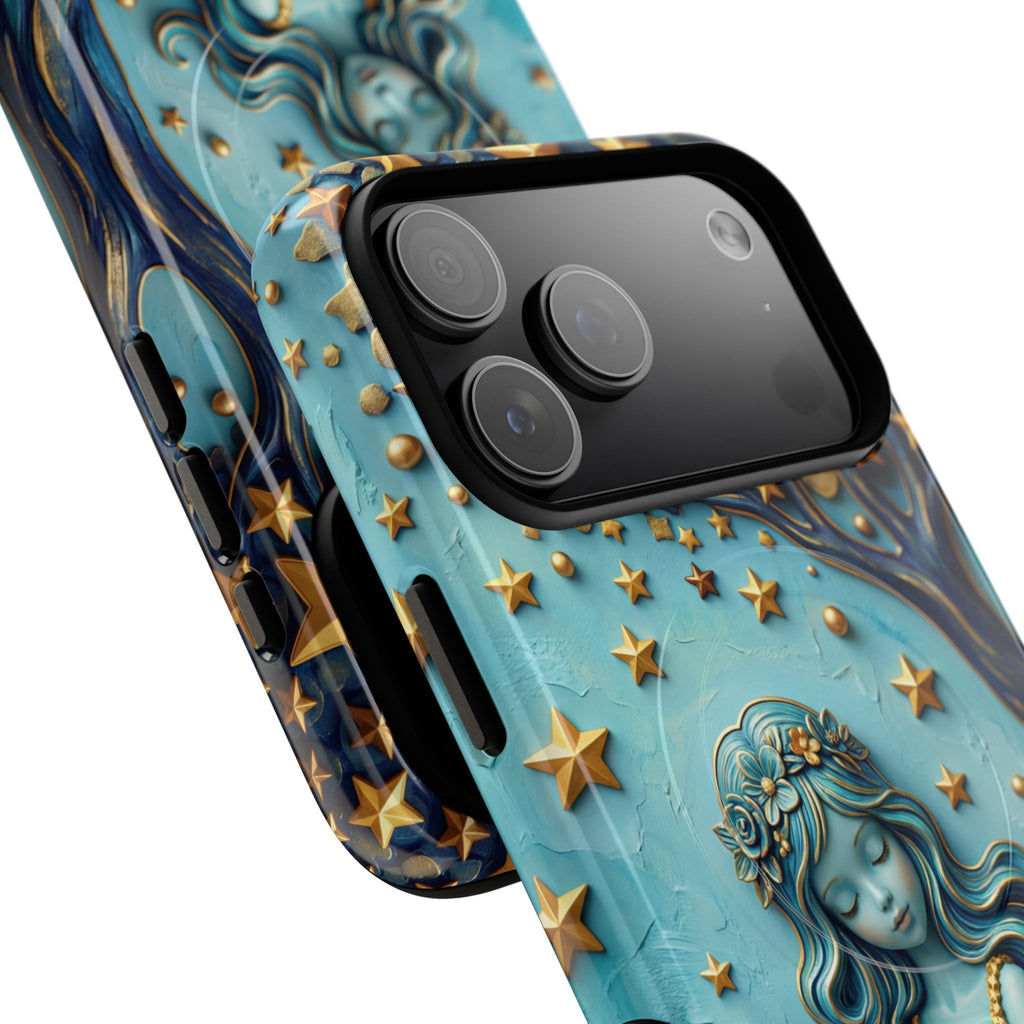 Custodia rigida MagSafe per iPhone Dreamy Maiden Under Starry Sky
