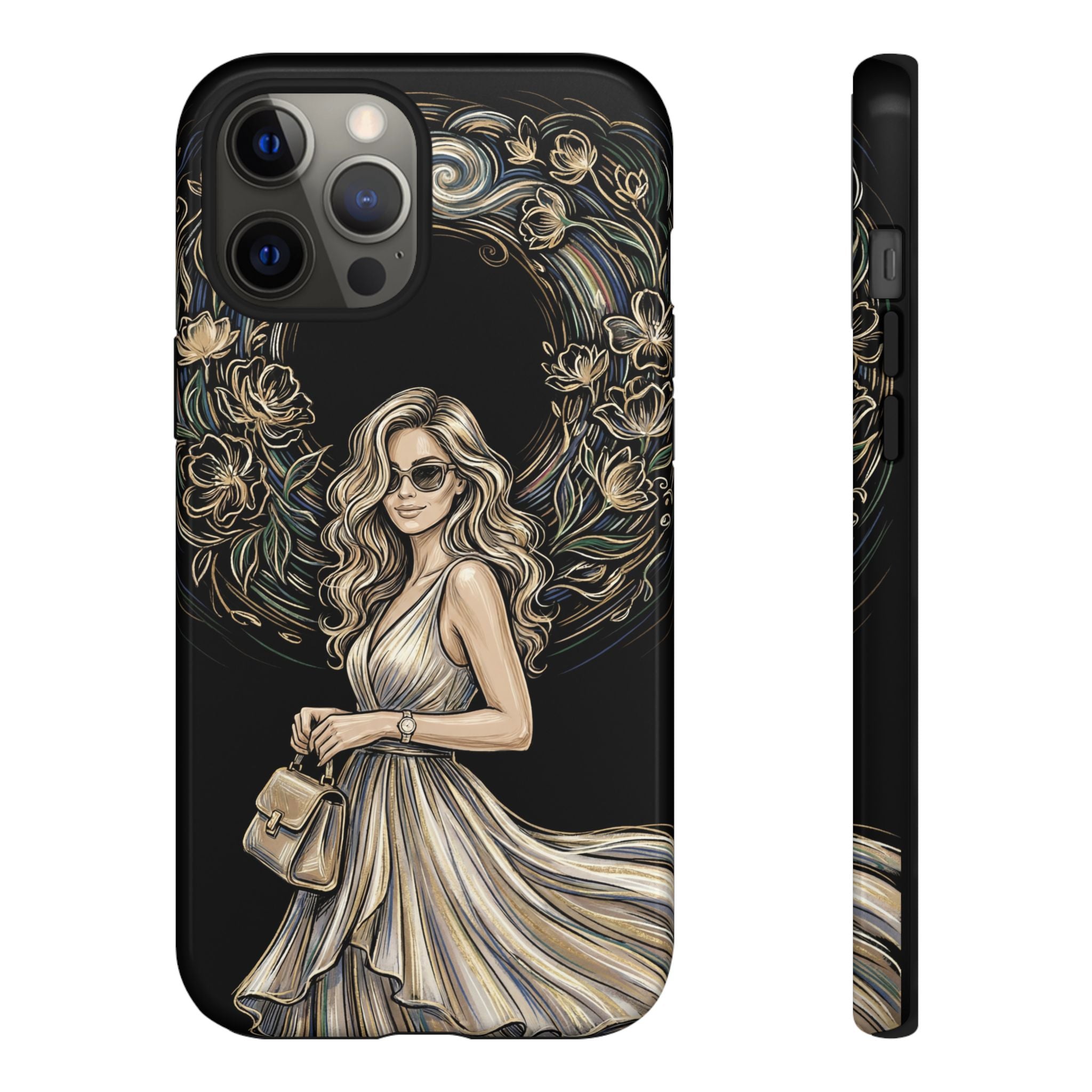 Stylish Woman Floral Wreath Tough iPhone Case