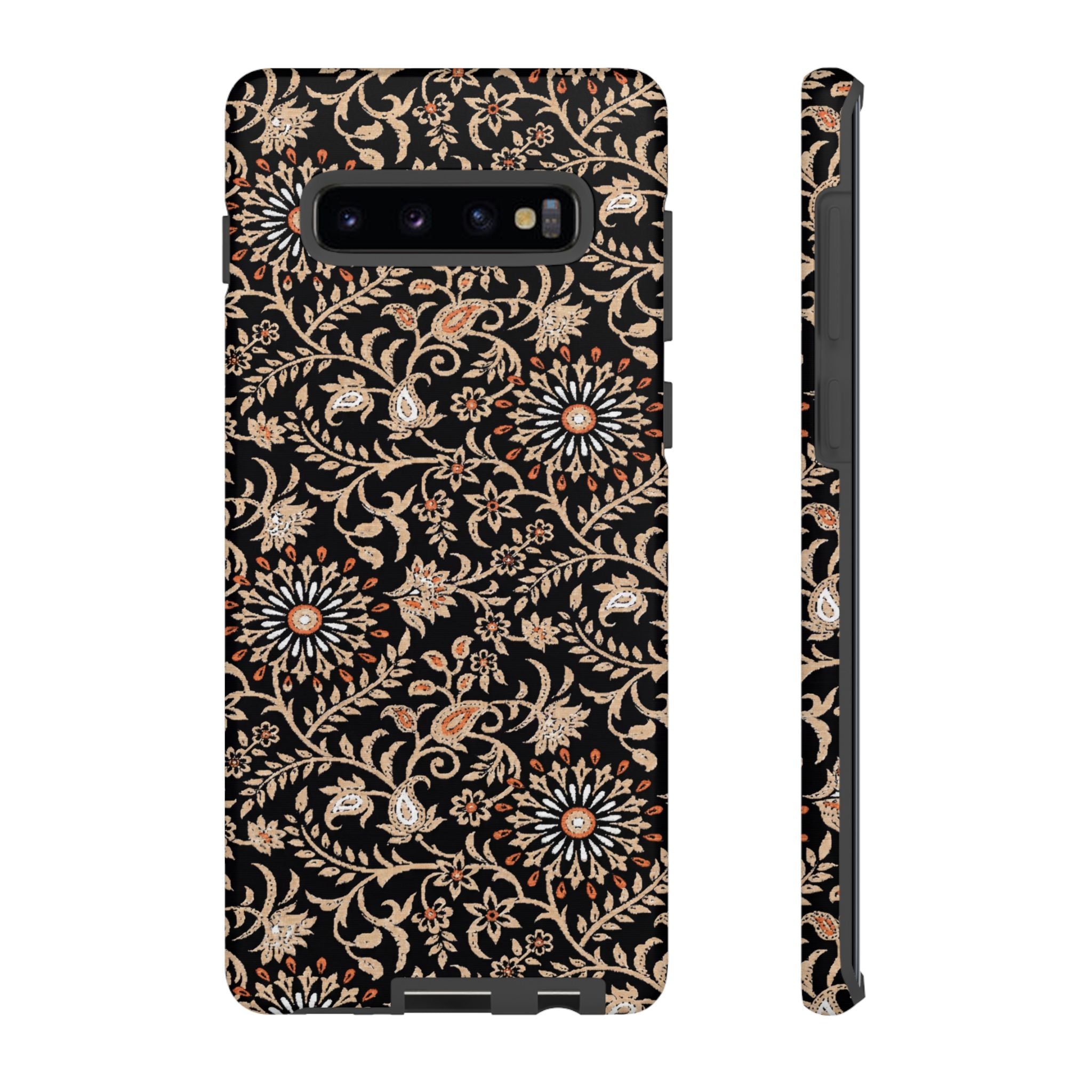 Batik Floral Black Ornate Daisies Tough Samsung Galaxy Case
