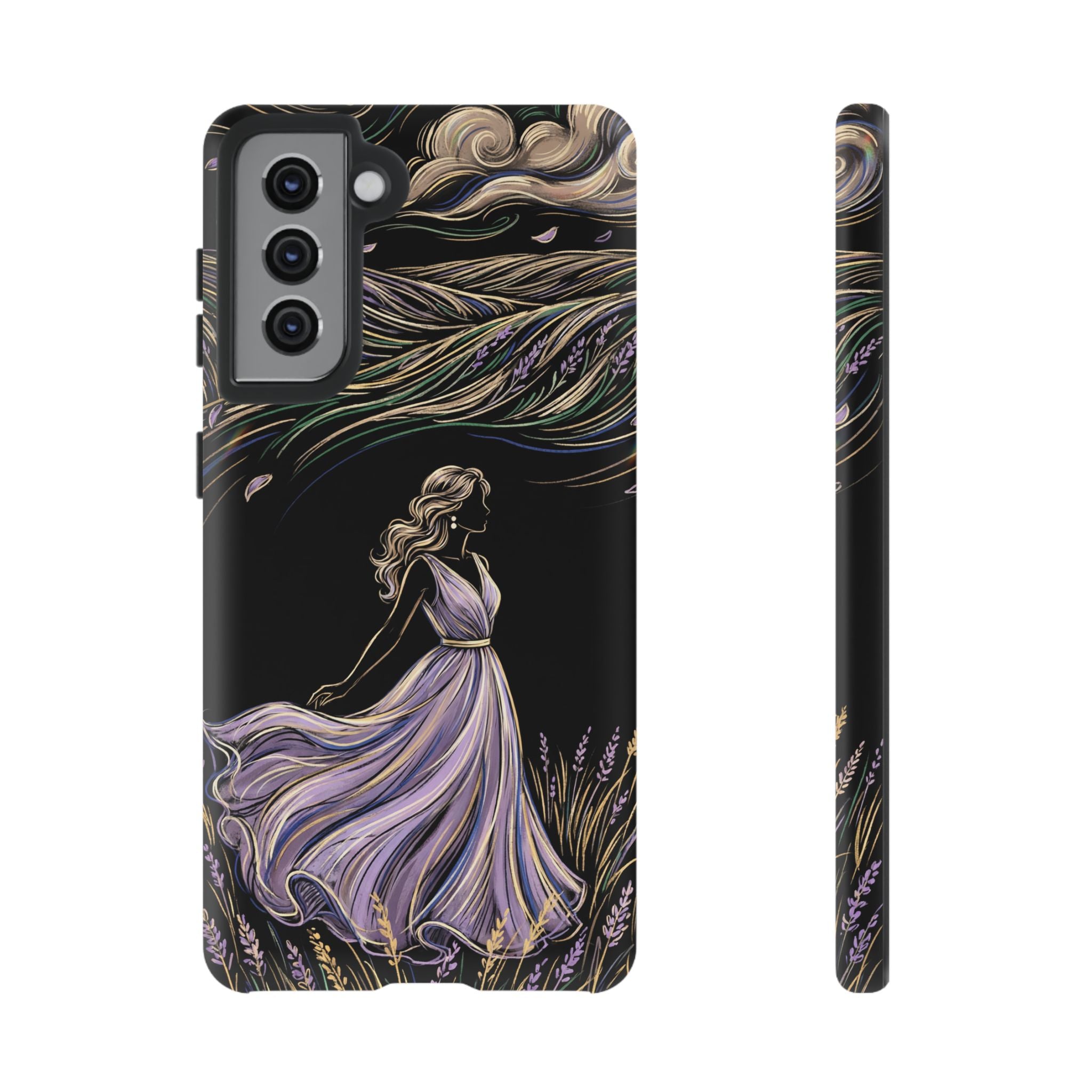Lavender Breeze Samsung Galaxy Phone Case | Elegant Dancing Woman Floral Protection