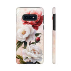Custodia per Samsung Galaxy con motivo floreale Peony | Rosa bianca vintage