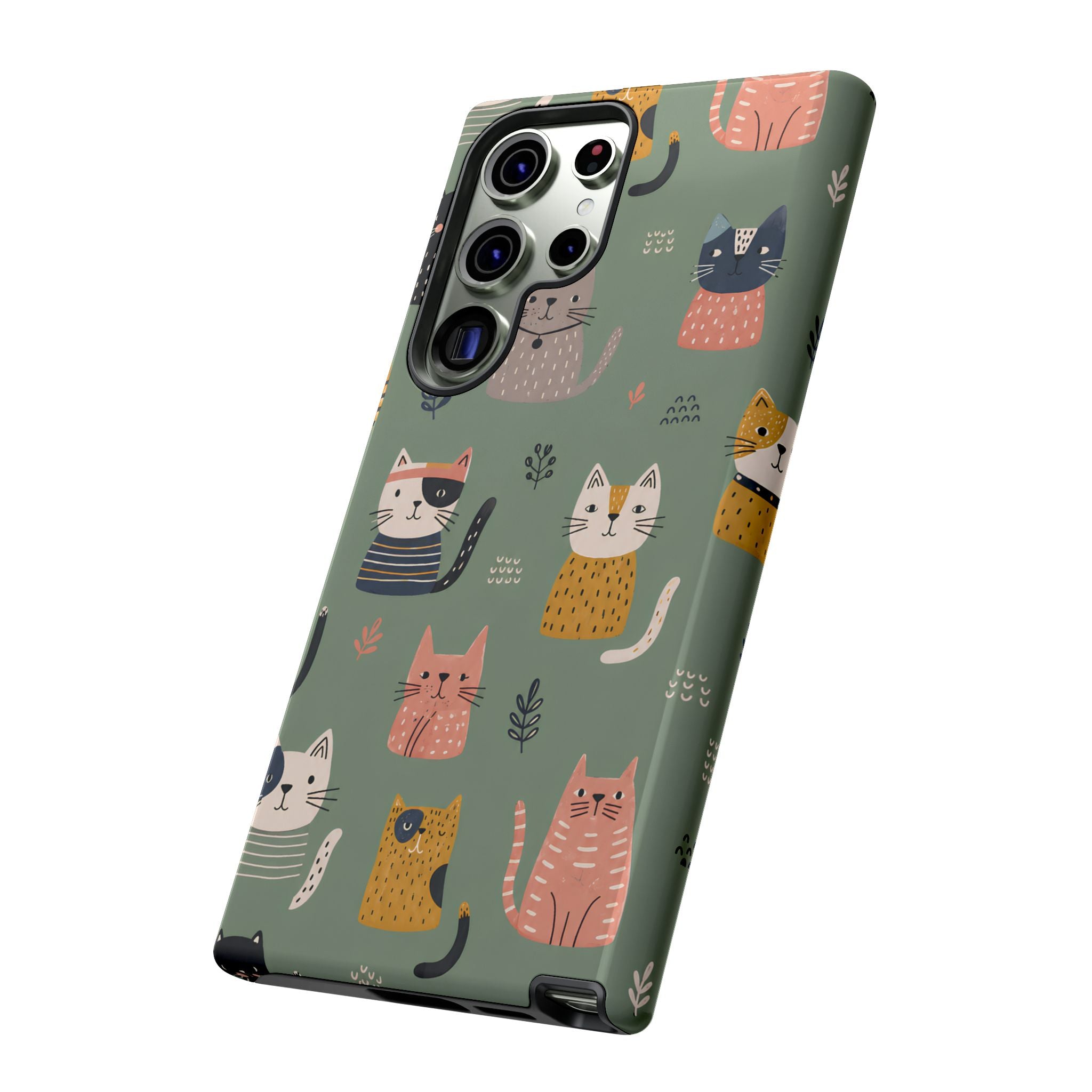 Cute Cat Samsung Galaxy Phone Case | Whimsical Cat Pattern Cover
