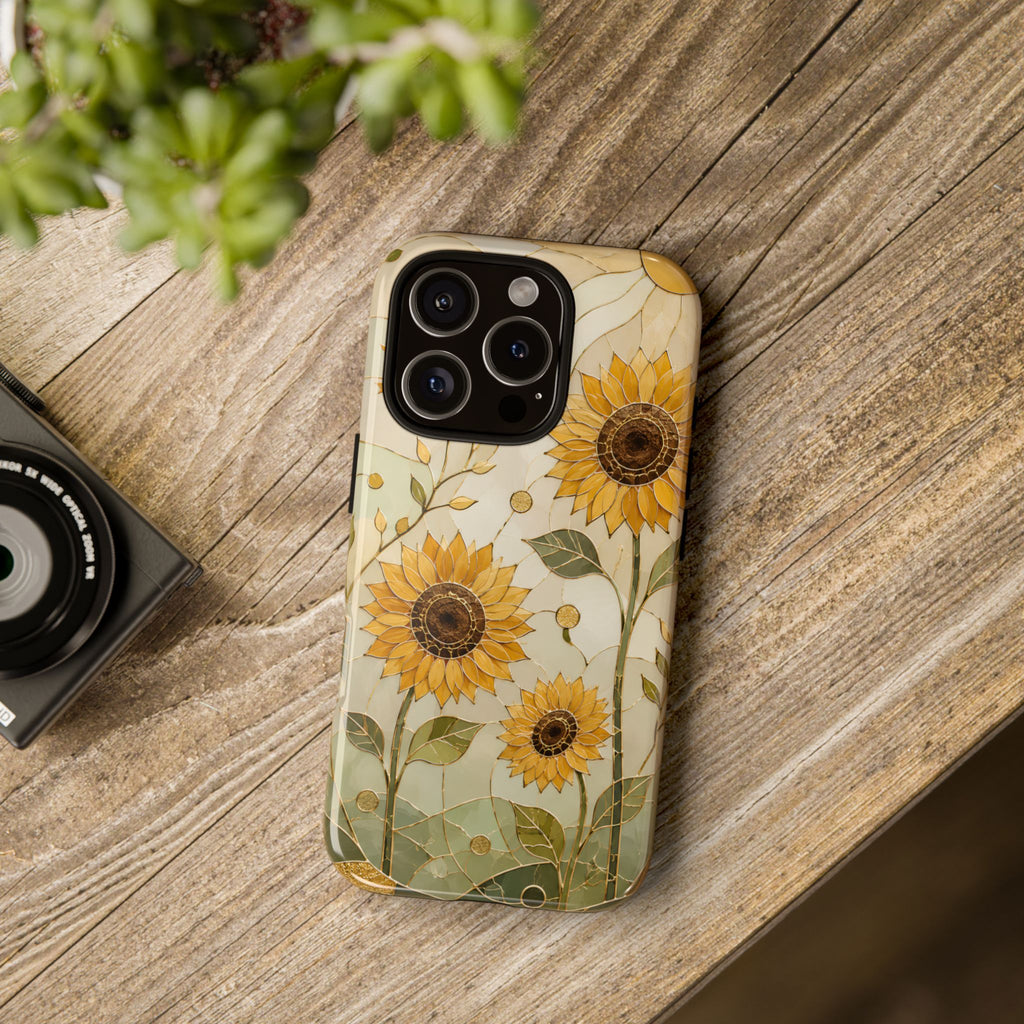 Sunflower iPhone Case | Stained Glass Floral iPhone Case