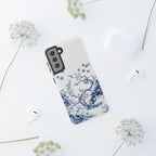 Vintage Blue White Porcelain Samsung Galaxy Phone Case | Chinoiserie Floral Tough Cover
