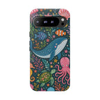 Ocean Creatures Tough  Google Pixel Phone Case | Whale, Octopus & Turtle Underwater Pattern