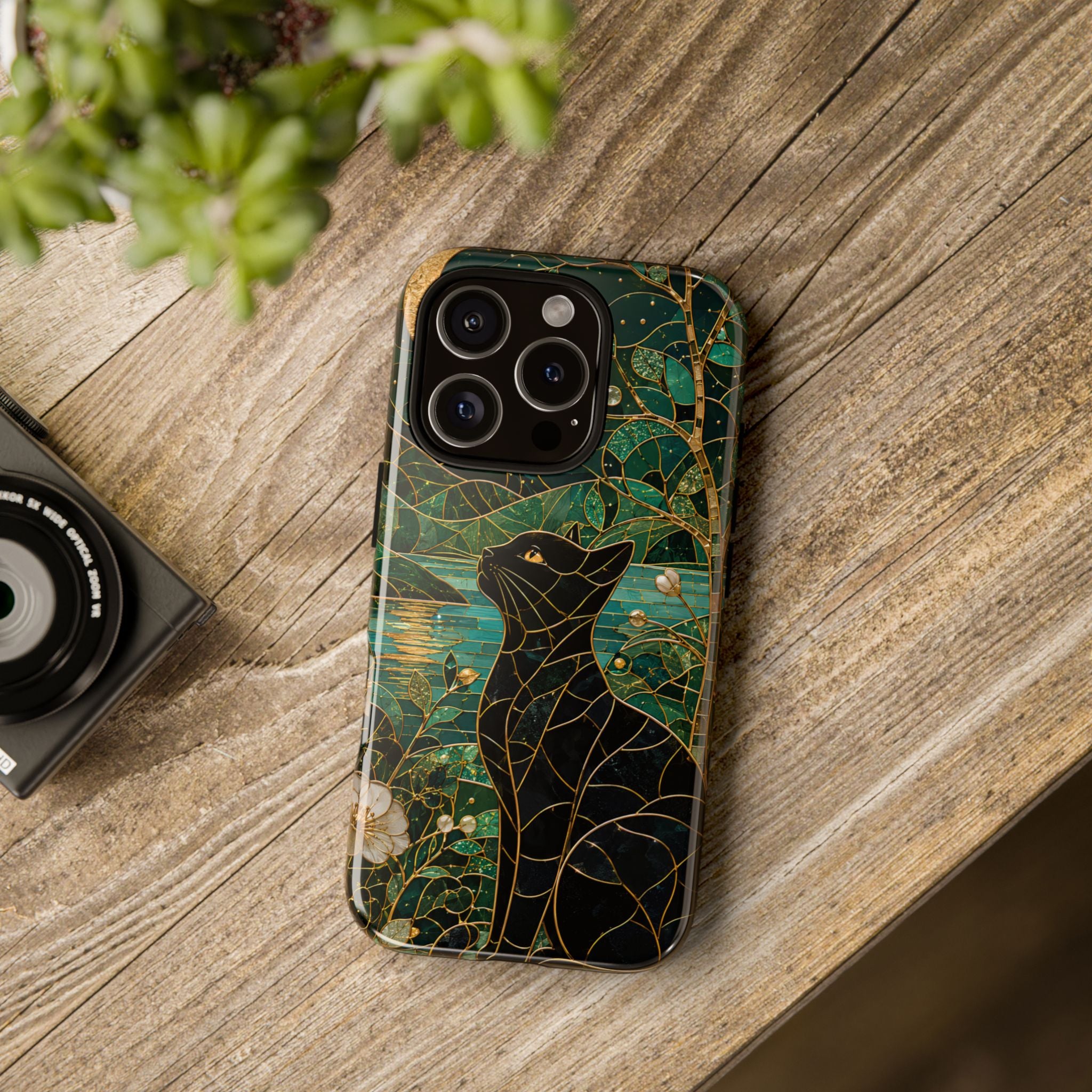 Black Cat iPhone Case | Enchanted Cat Art Cover