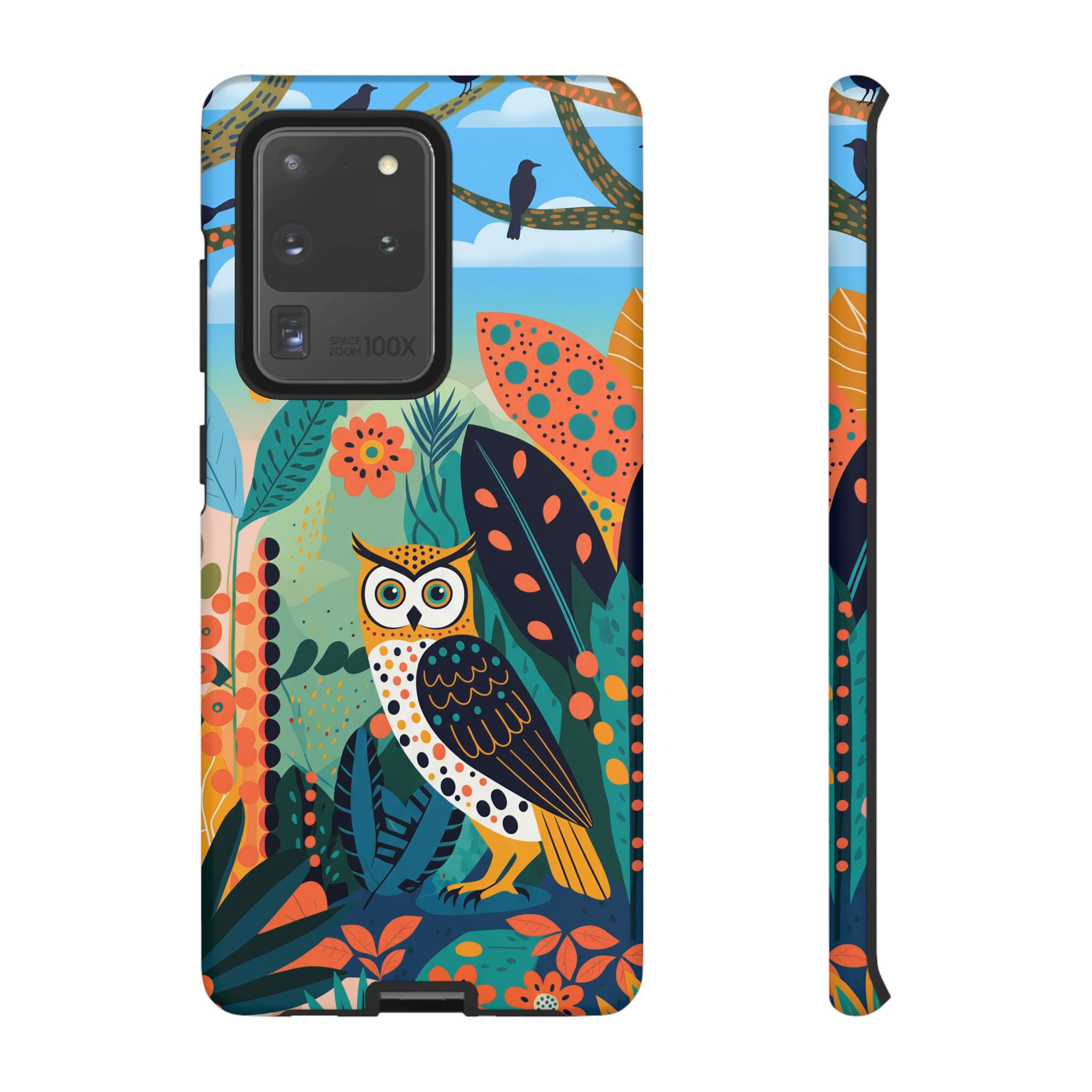 Botanical Forest Colourful Owl Samsung Galaxy Phone Case