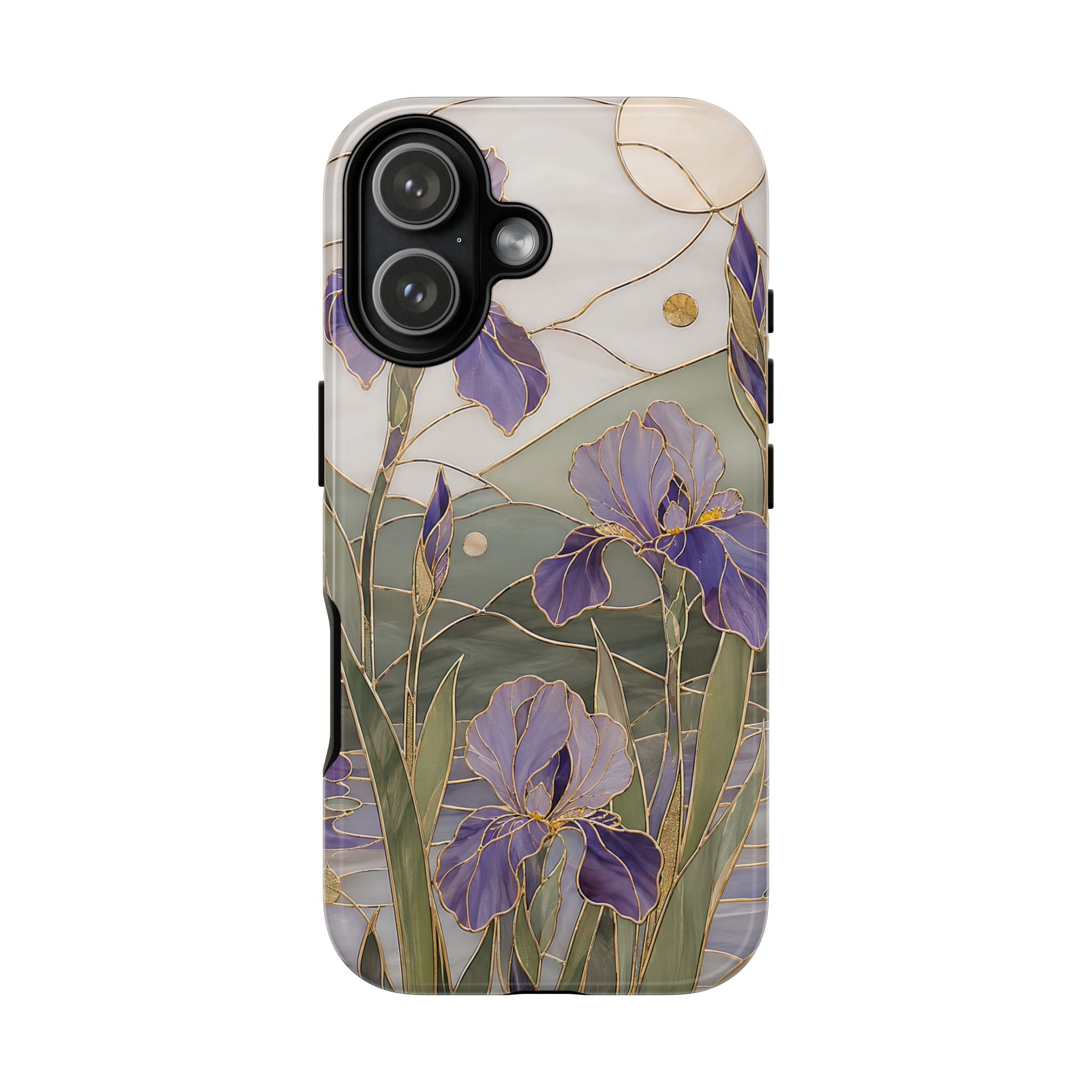Stained Glass Iris iPhone Case | Purple Floral iPhone Case