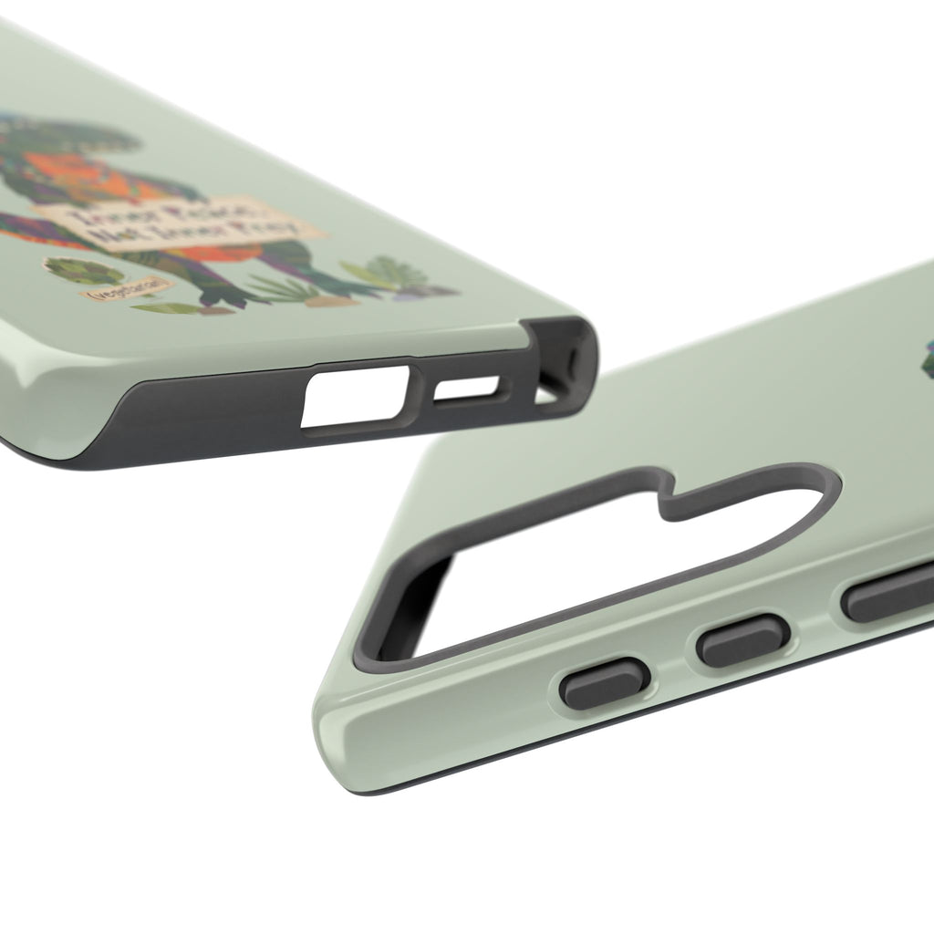 Funny T Rex Tough Samsung Galaxy Phone Case | Sage Green Inner Peace Dinosaur Cover