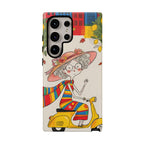 Vintage Scooter Granny Samsung Galaxy Phone Case | Colourful Retro Elderly Lady Design